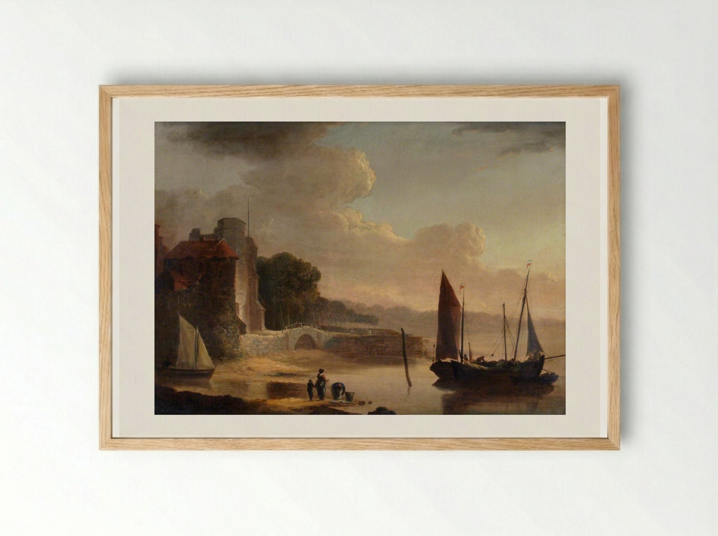 Mouth of the Old Canal - William Shayer - Framed Print Wood