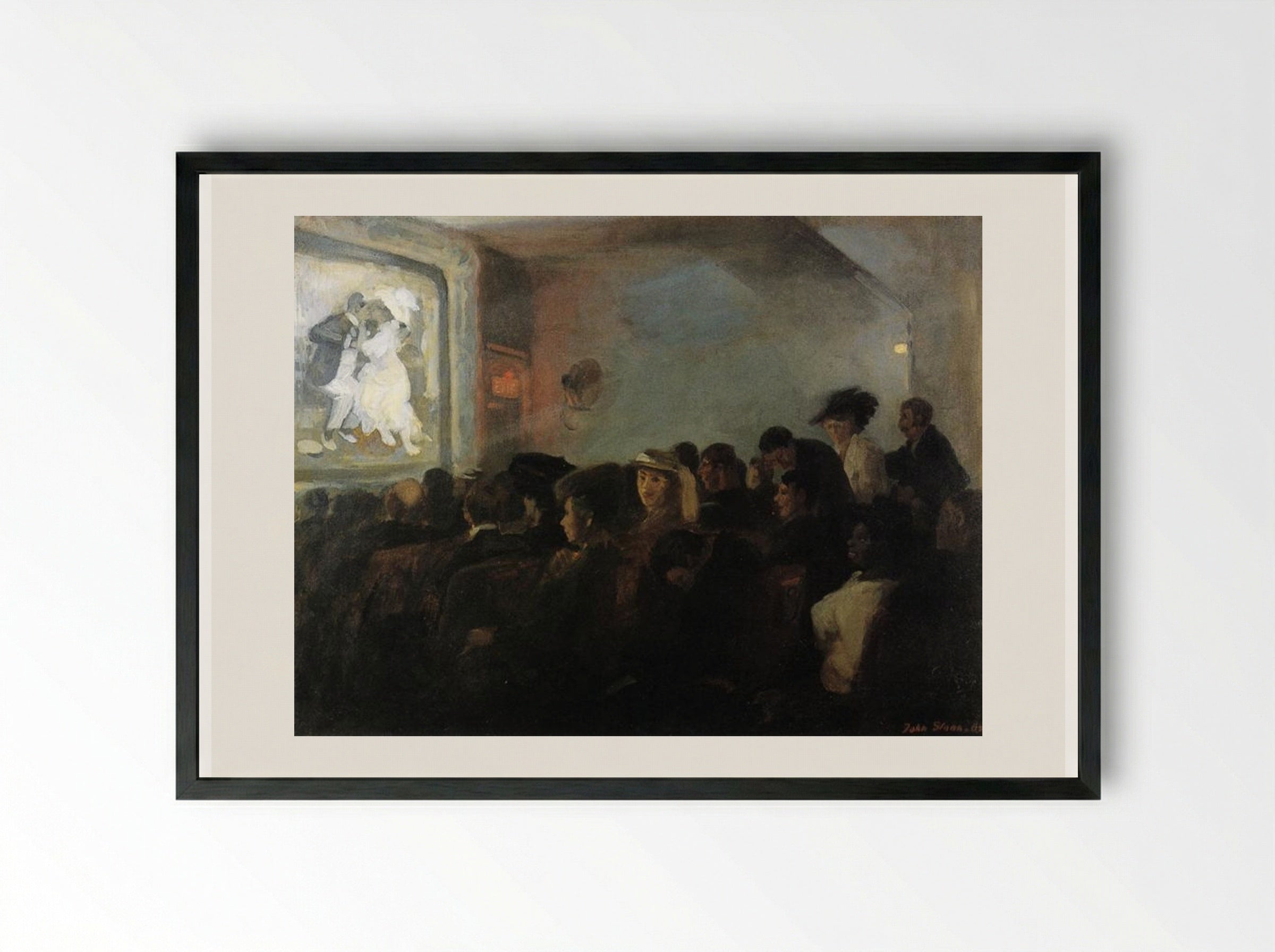 Movies, Five Cents - John French Sloan - Framed Print Black