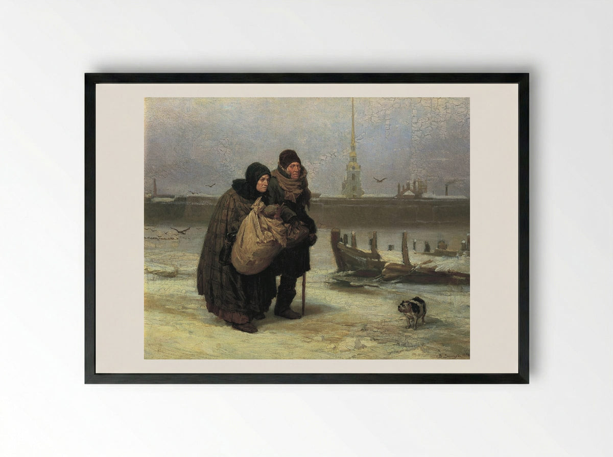 Moving House - Viktor Vasnetsov - Framed Print Black