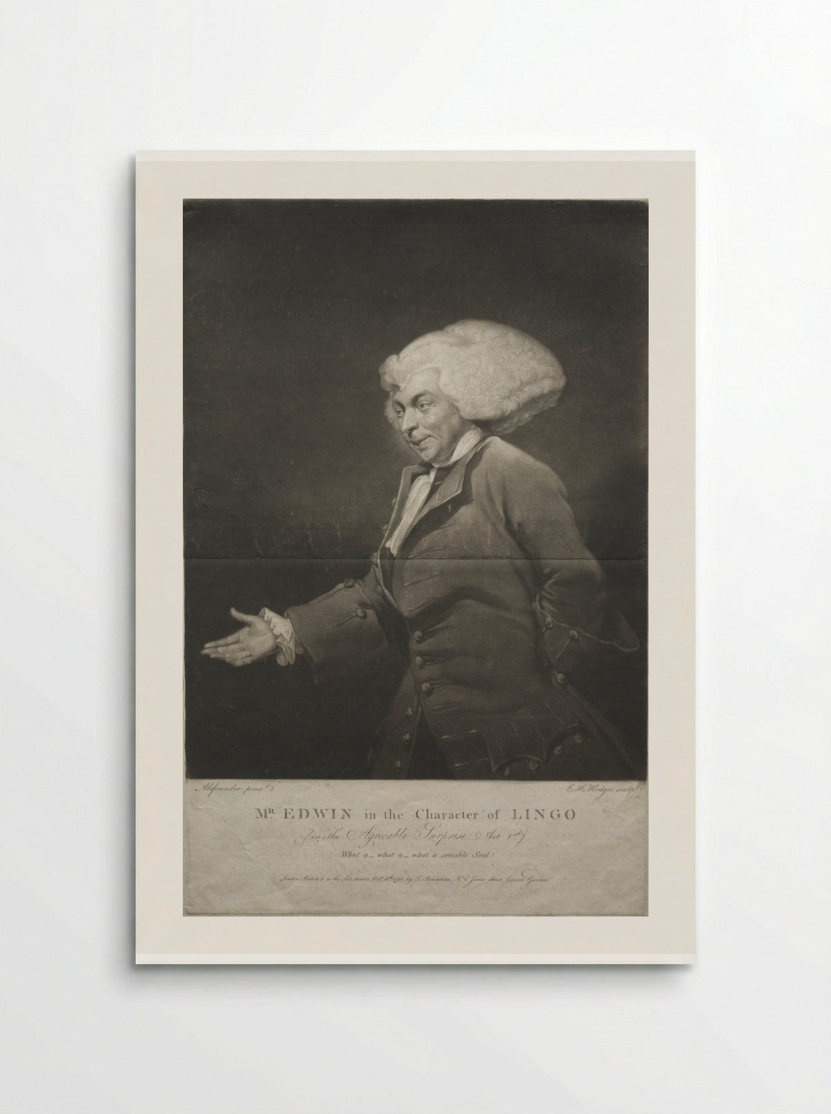 Mr. Edwin in the Character of Lingo - Charles Howard Hodges - Poster