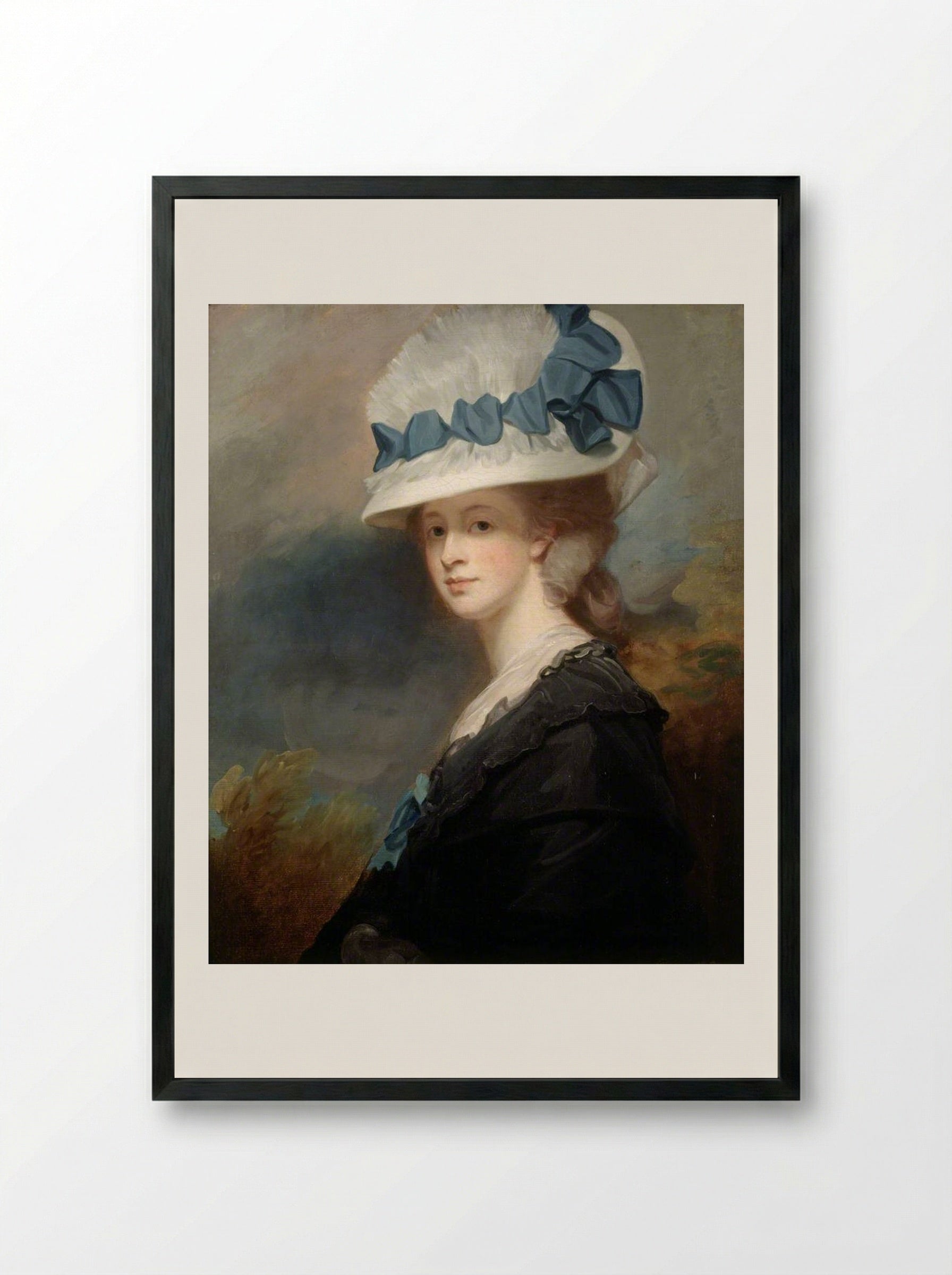 Mrs Musters - George Romney - Framed Print Black