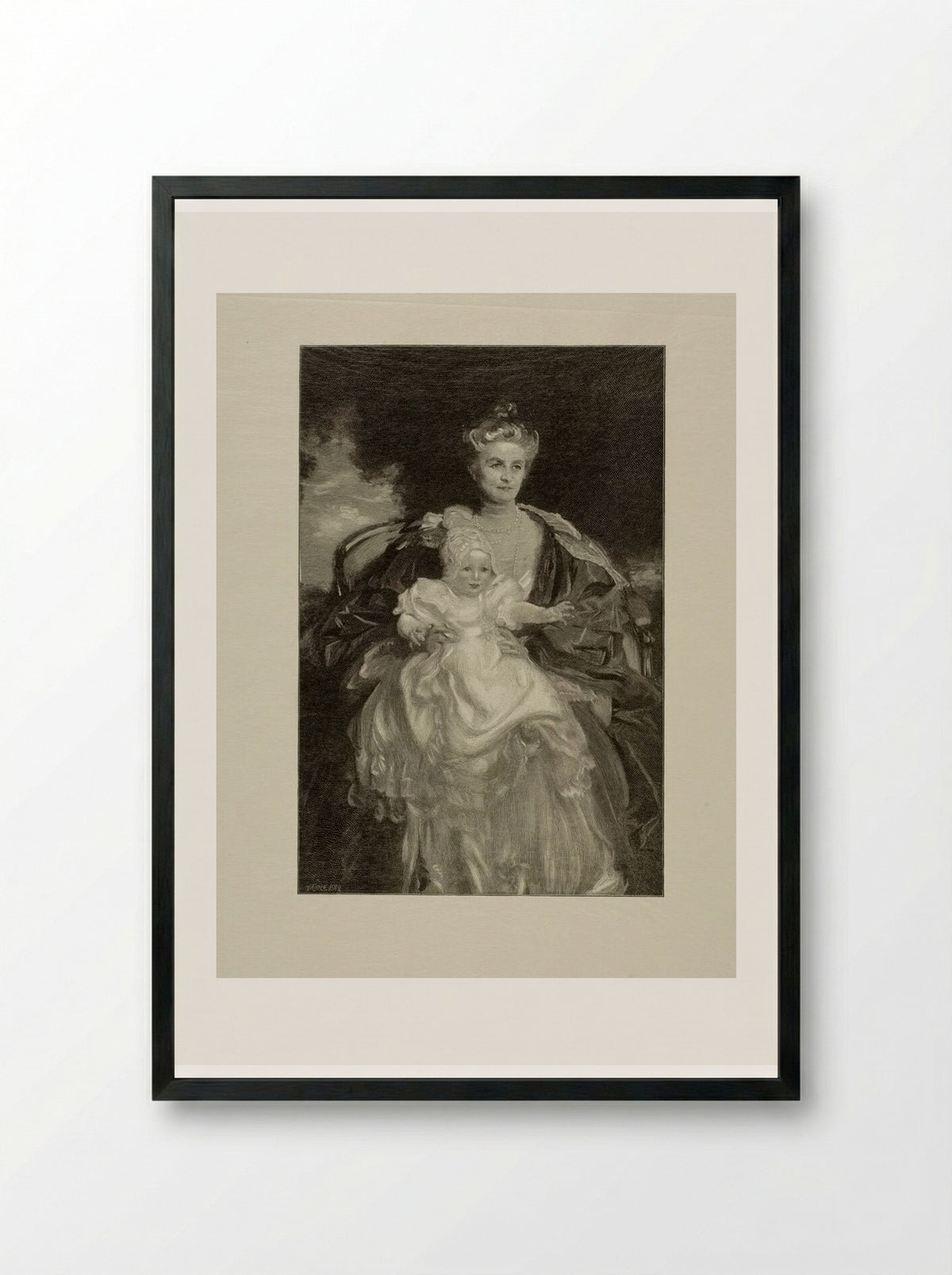 Mrs. Phipps and Her Grandchild - Timothy Cole - Framed Print Black