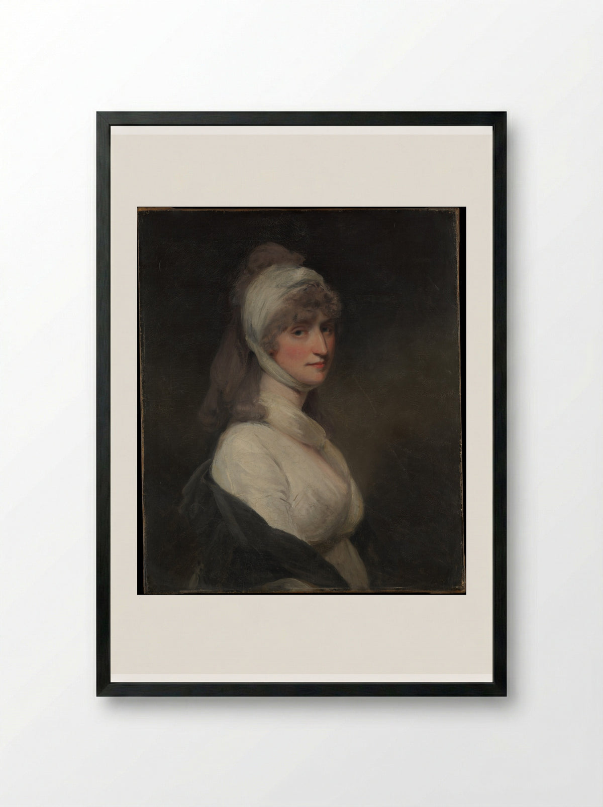 Mrs. Thomas Pechell (Charlotte Clavering) - John Hoppner - Framed Print Black