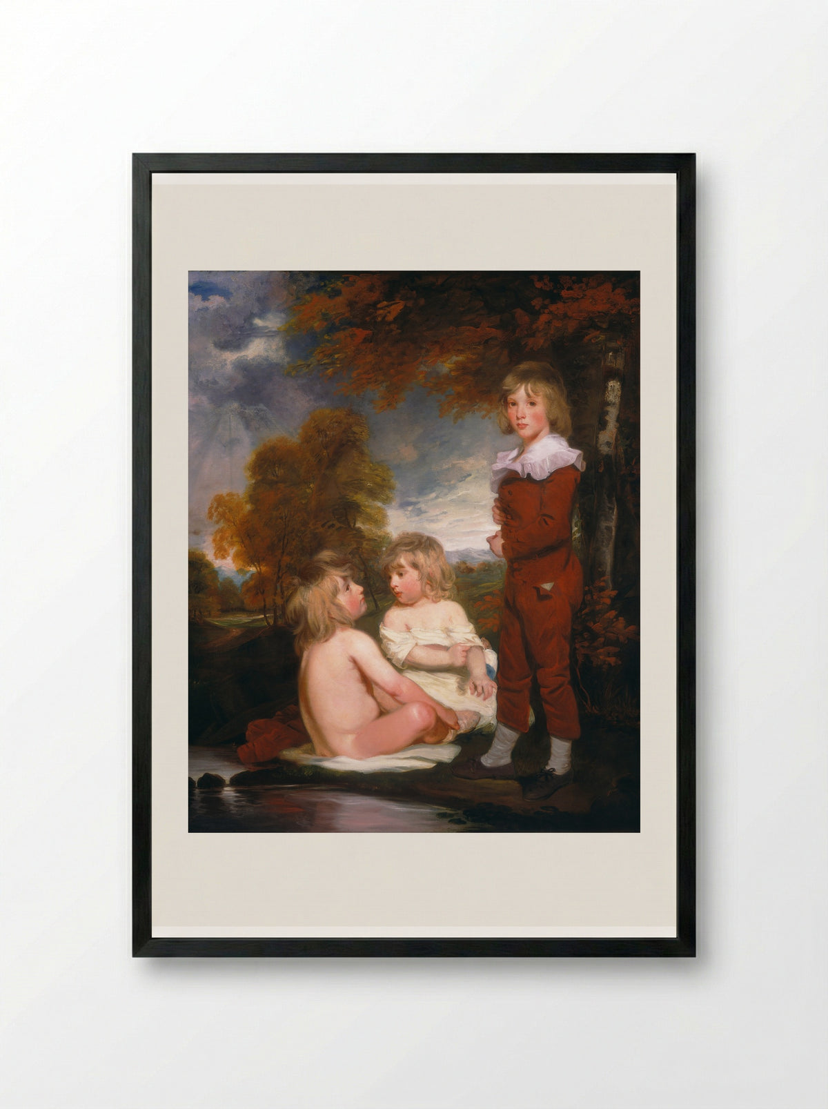 Mrs. John Garden and Her Children - John Hoppner - Framed Print Black