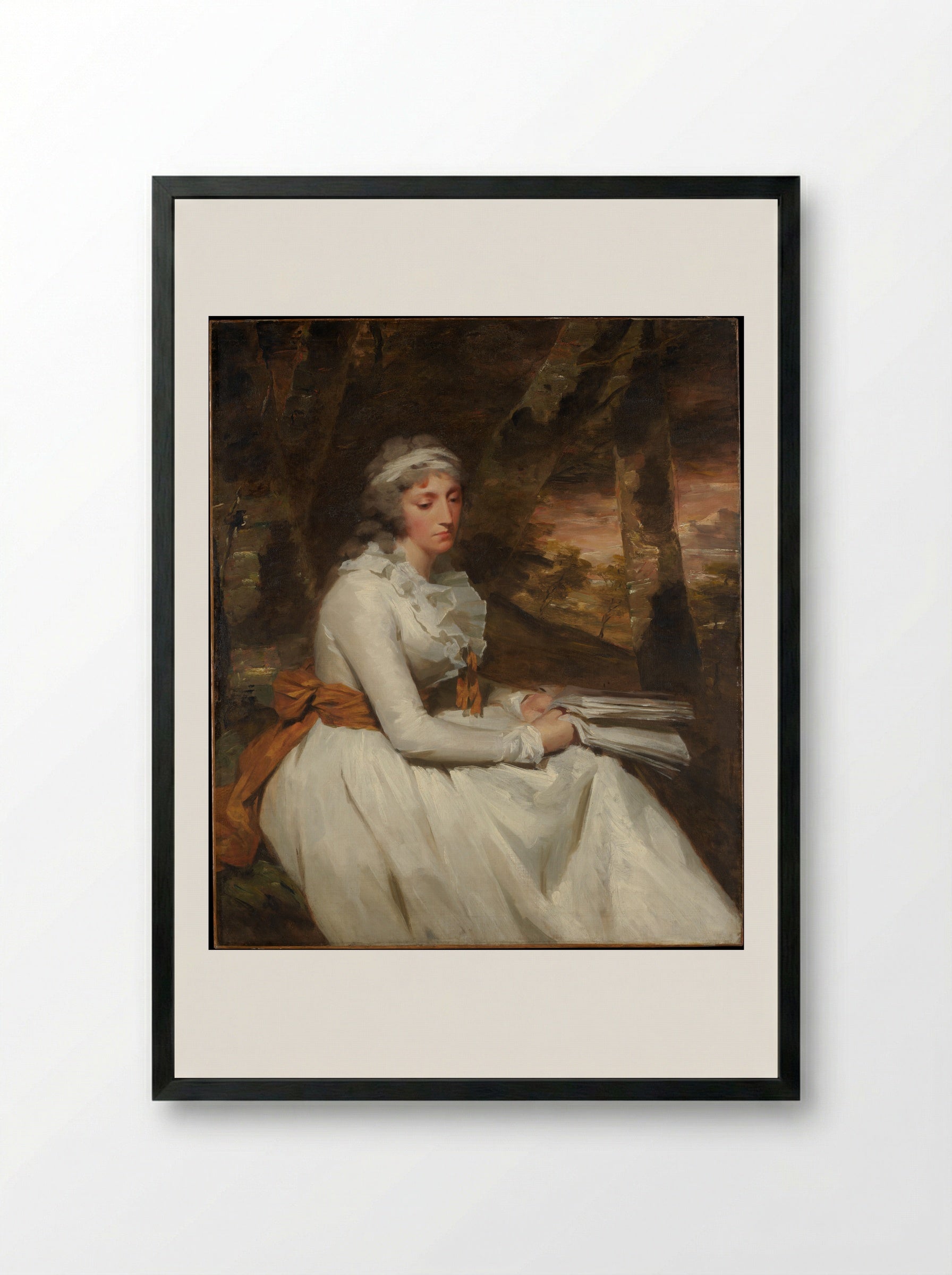 Mrs. Richard Alexander Oswald (Louisa Johnston) - Sir Henry Raeburn - Framed Print Black