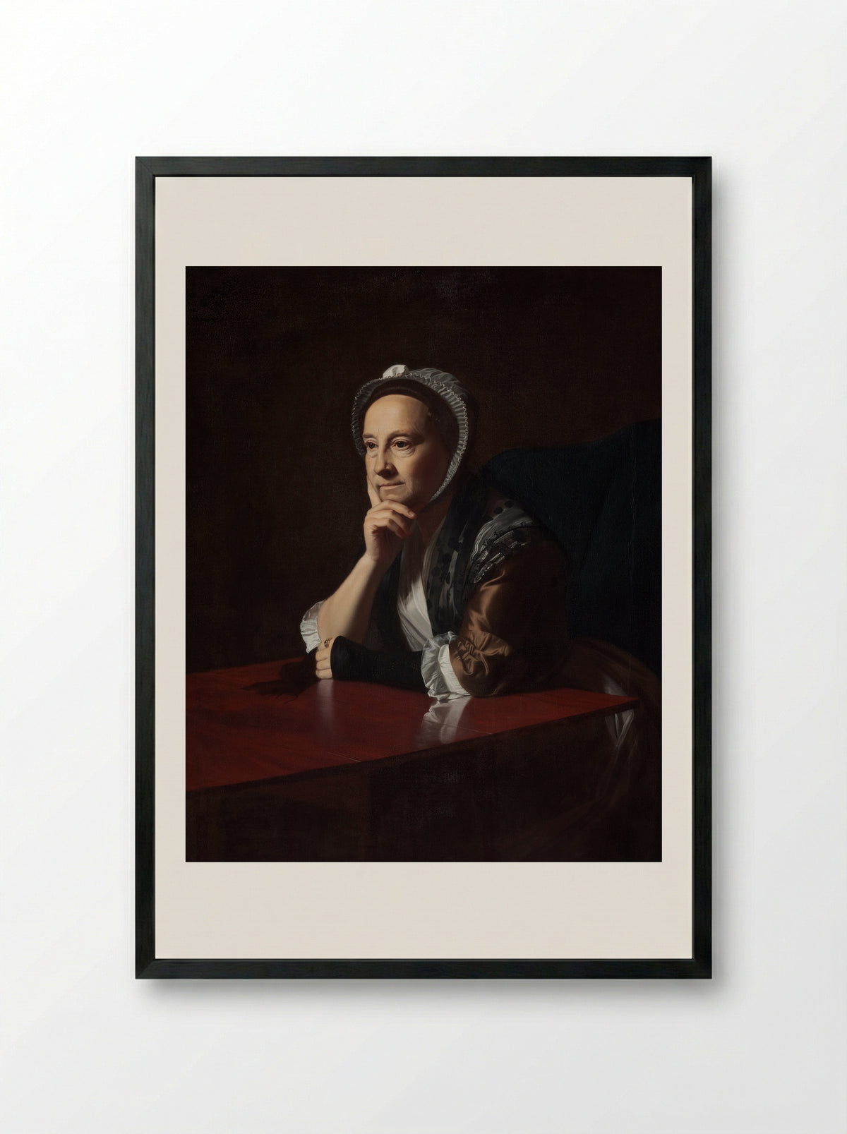Mrs. John Winthrop (Hannah Fayerweather) - John Singleton Copley - Framed Print Black