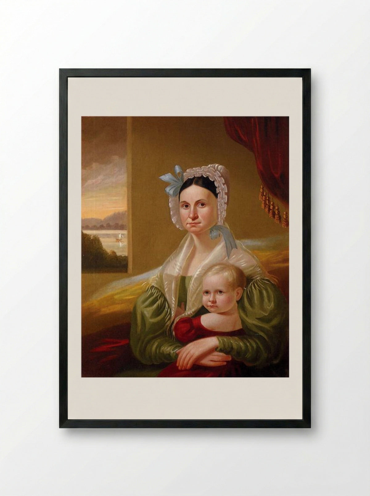 Mrs. David Steele Lamme and Son, William Wirt - George Caleb Bingham - Framed Print Black