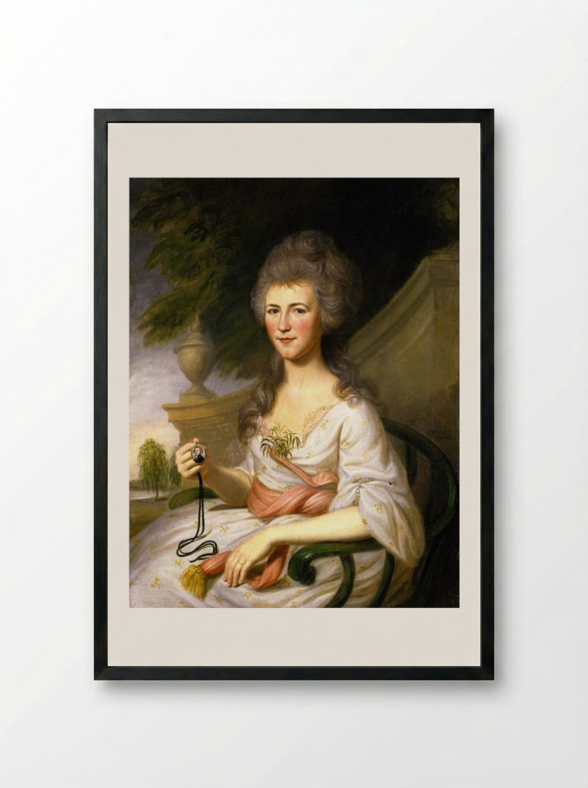 Mrs. John O'Donnell (Sarah Chew Elliott) - Charles Willson Peale - Framed Print Black