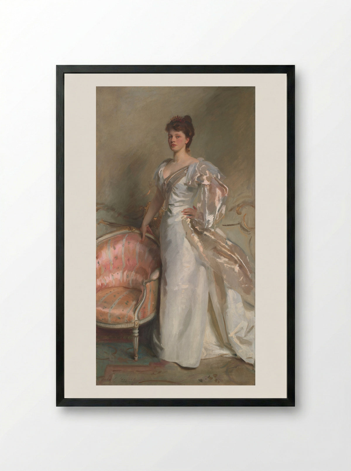 Mrs. George Swinton (Elizabeth Ebsworth) - John Singer Sargent - Framed Print Black