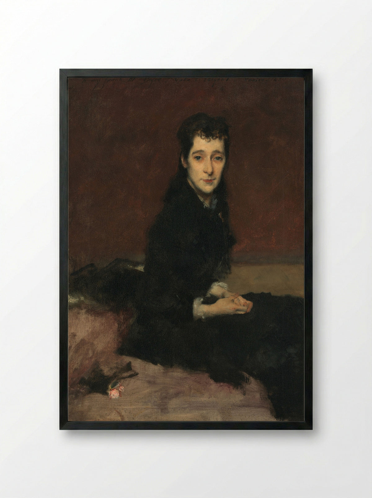 Mrs. Charles Gifford Dyer (Mary Anthony) - John Singer Sargent - Framed Print Black