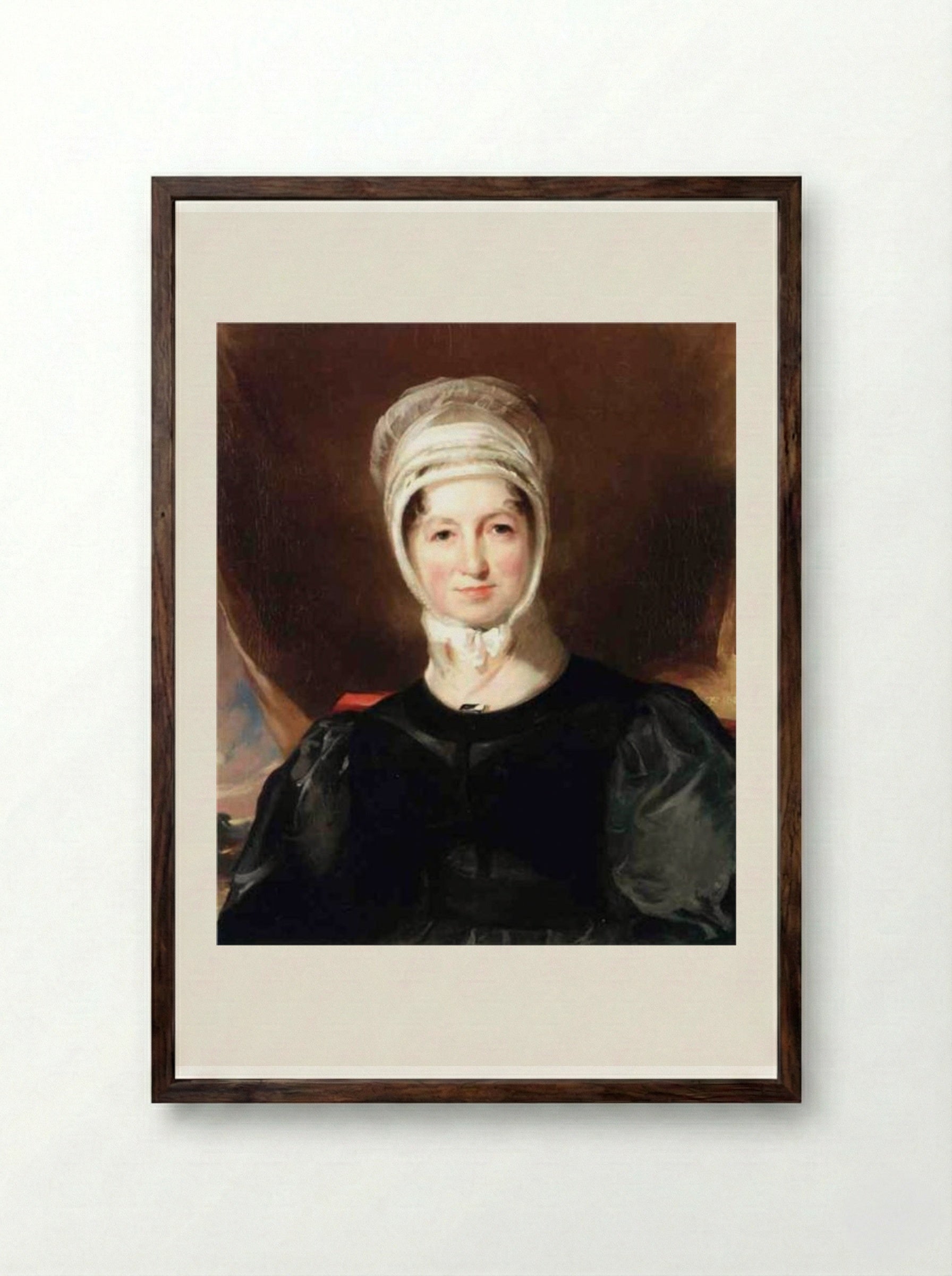 Mrs. Ebenezer Stott - Thomas Sully - Framed Print Dark Wood