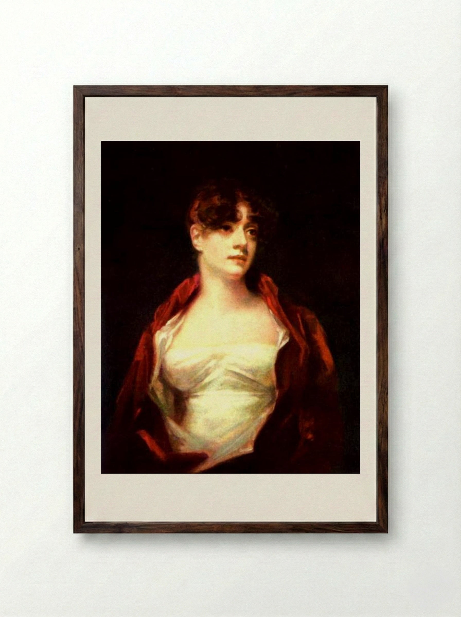 Mrs. Scott Moncrieff - Henry Raeburn - Framed Print Dark Wood