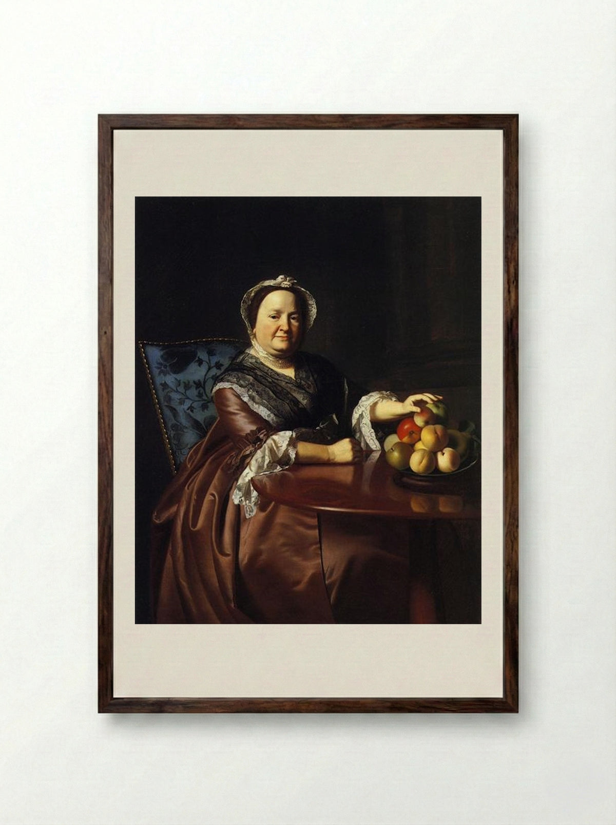 Mrs. Ezekiel Goldthwait (Elizabeth Lewis) - John Singleton Copley - Framed Print Dark Wood