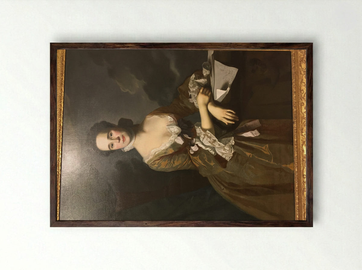 Mrs. Daniel Hubbard - John Singleton Copley - Framed Print Dark Wood