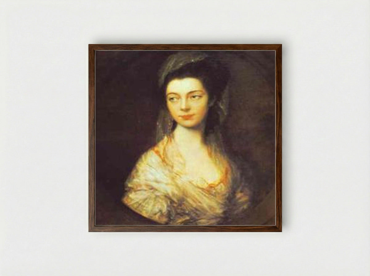 Mrs. Christopher Horton, later Anne, Duchess of Cumberland - Thomas Gainsborough - Framed Print Dark Wood