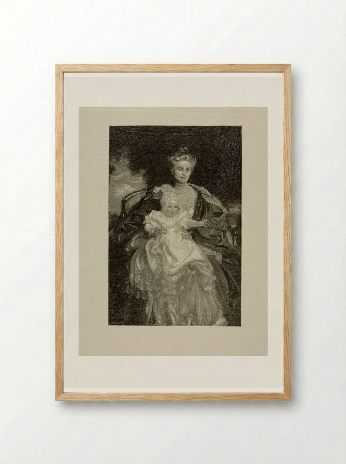 Mrs. Phipps and Her Grandchild - Timothy Cole - Framed Print Wood