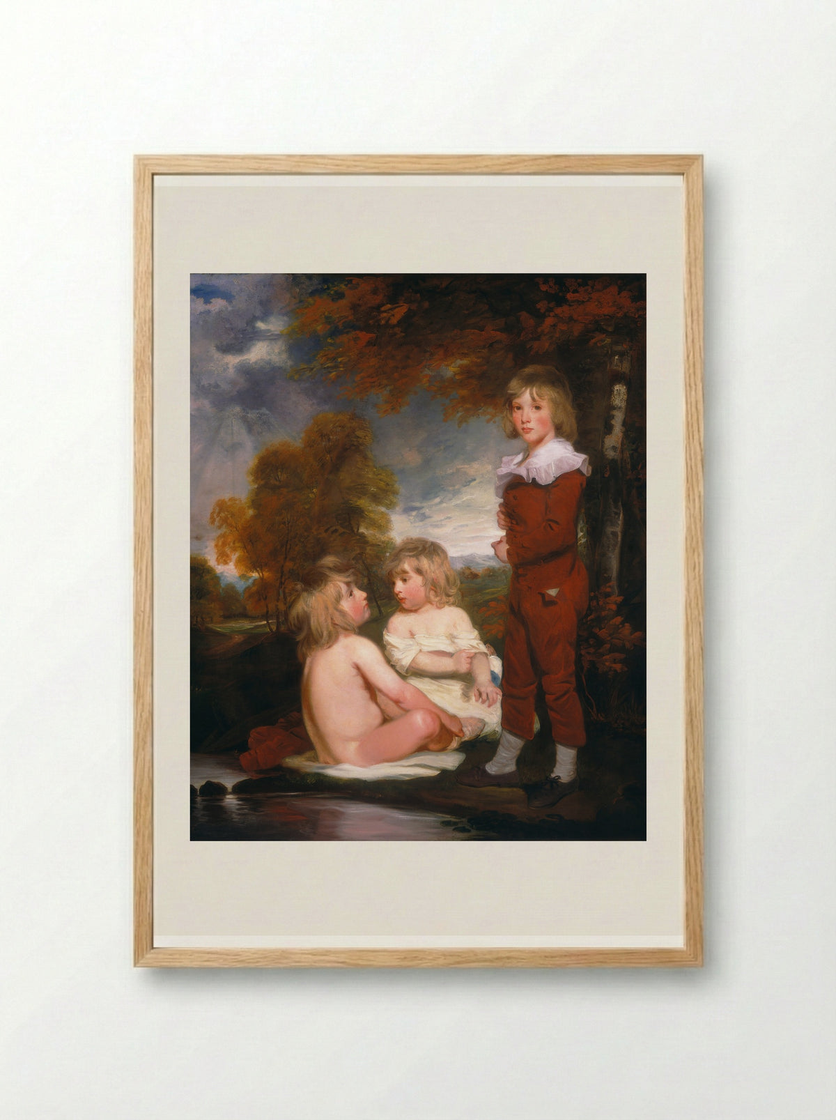 Mrs. John Garden and Her Children - John Hoppner - Framed Print Wood
