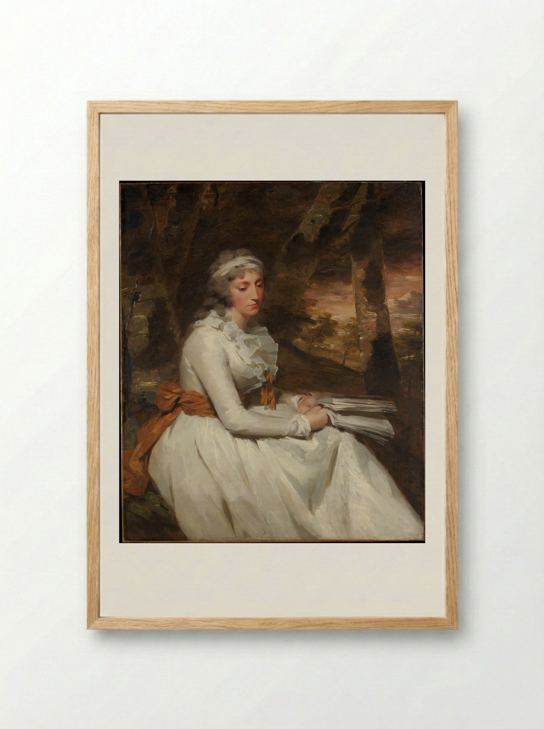 Mrs. Richard Alexander Oswald (Louisa Johnston) - Sir Henry Raeburn - Framed Print Wood