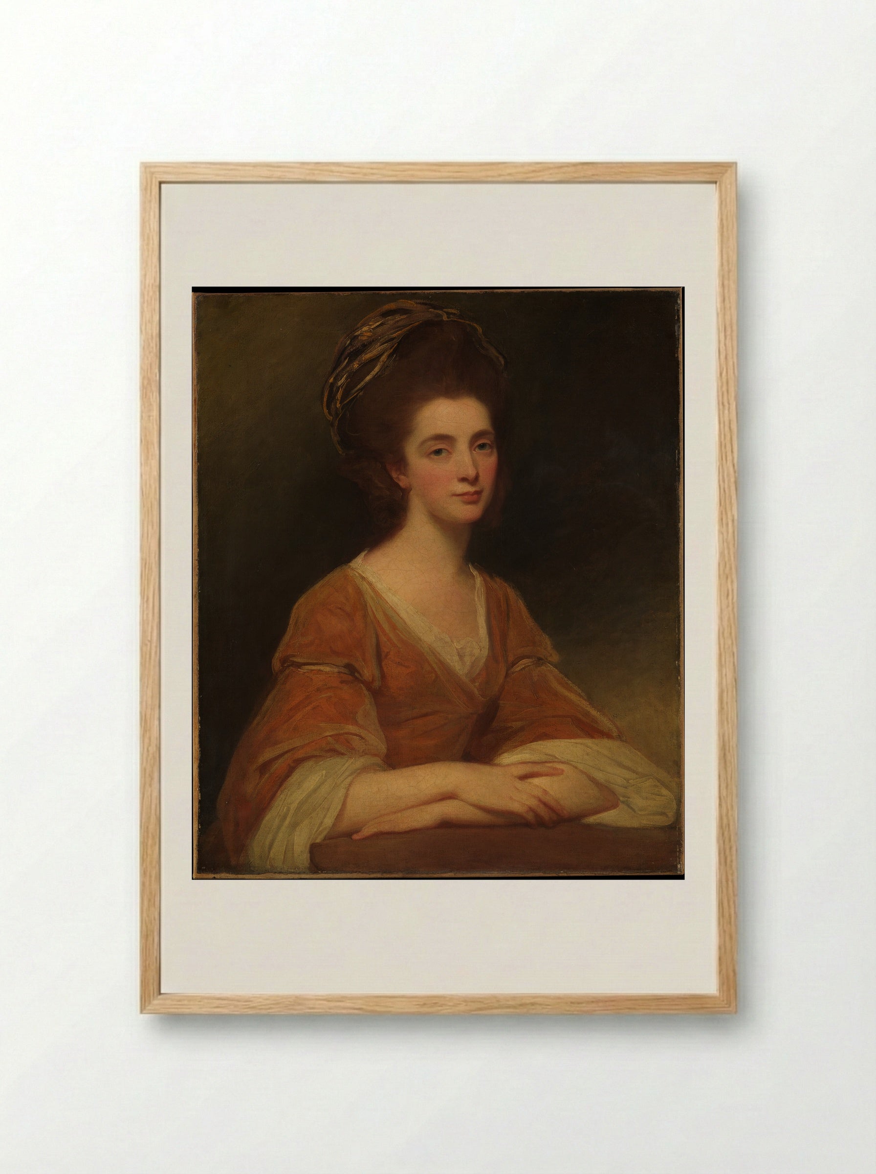 Mrs. Charles Frederick (Martha Rigden) - George Romney - Framed Print Wood