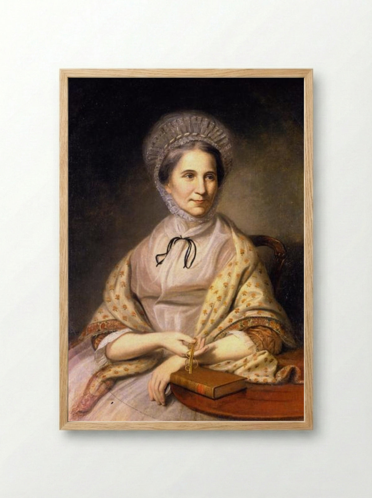 Mrs. Thomas Ellott (Mary Chase) - Charles Willson Peale - Framed Print Wood