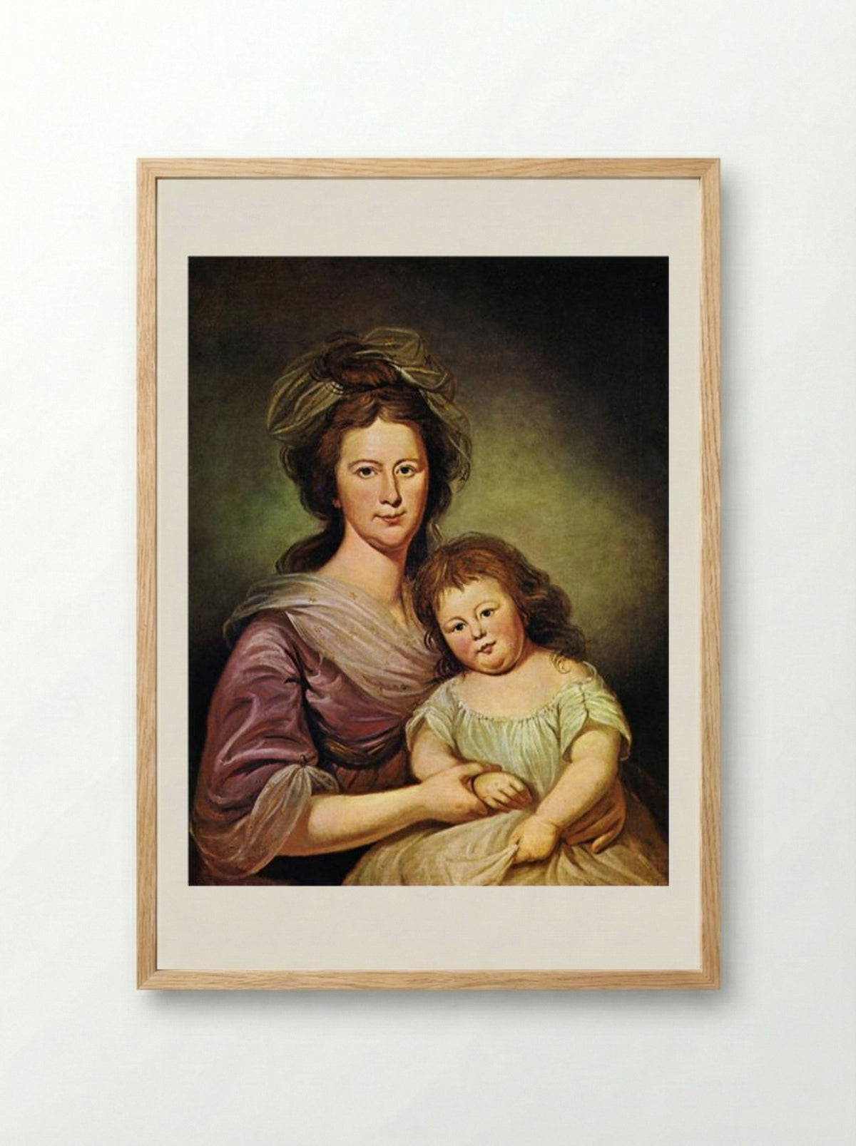 Mrs. Thomas Leiper and Her Daughter, Helen Hamilton Leiper - Charles Willson Peale - Framed Print Wood