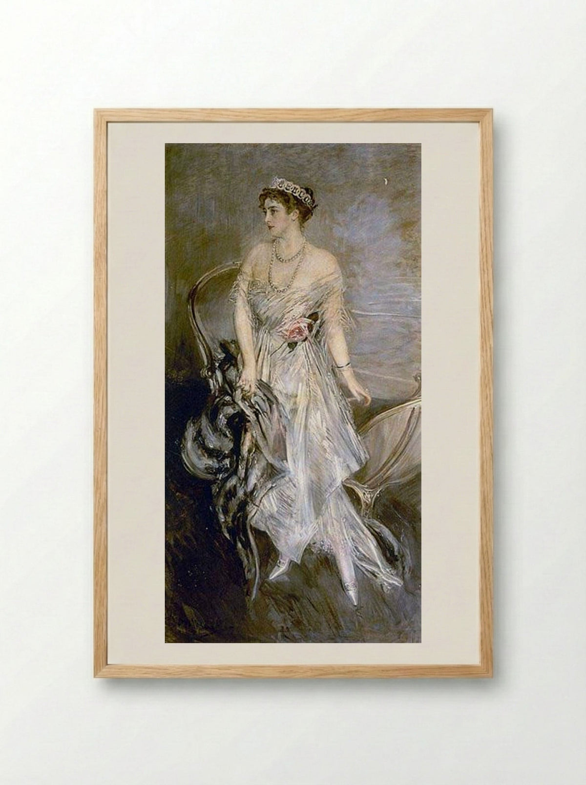 Mrs. Leeds, the later Princess Anastasia of Greece (and Denmark) - Giovanni Boldini - Framed Print Wood