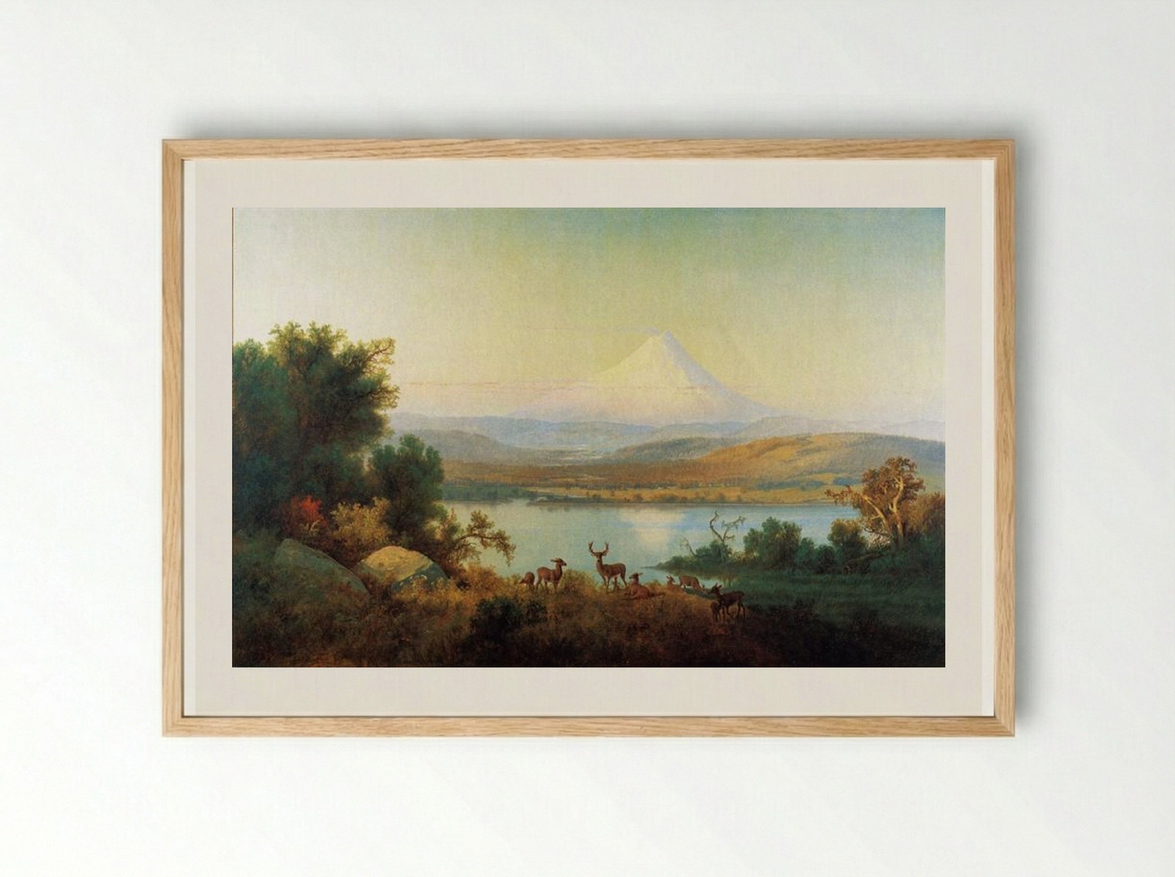 Mt. Hood Erupting - Thomas Hill - Framed Print Wood
