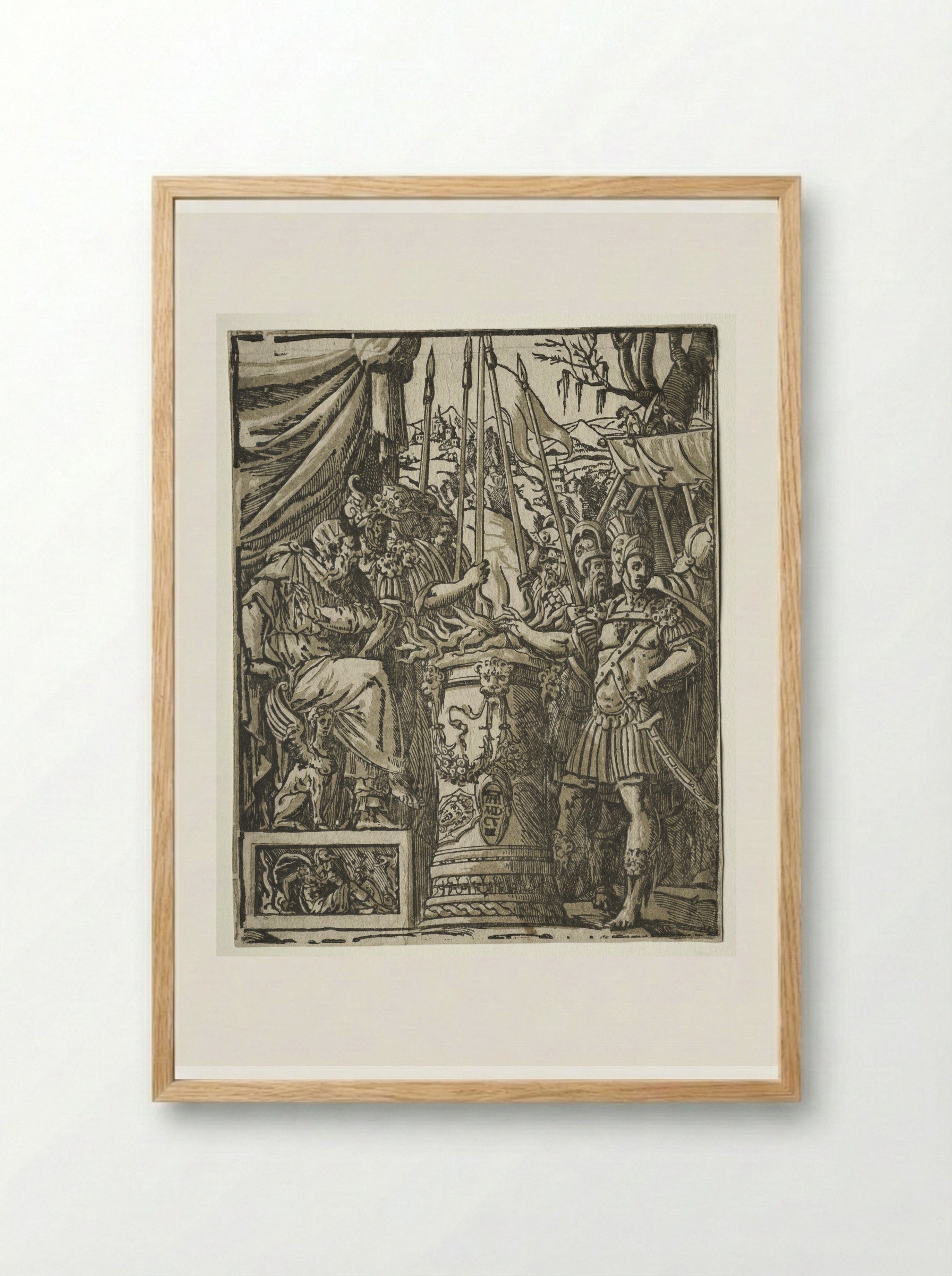 Mucius Scaevola - Andrea Andreani - Framed Print Wood