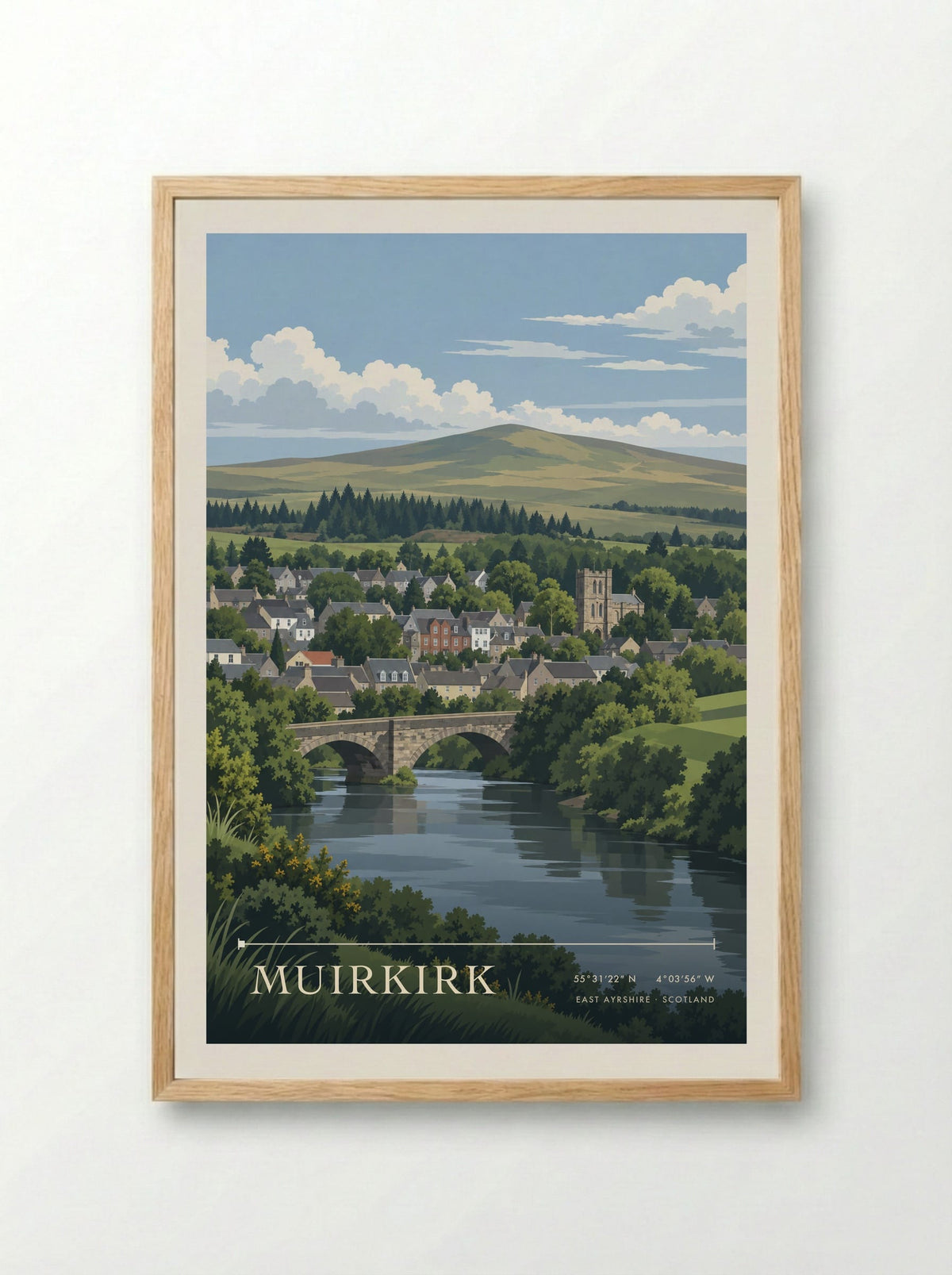Muirkirk, East Ayrshire | Travel Poster - Framed Print Wood