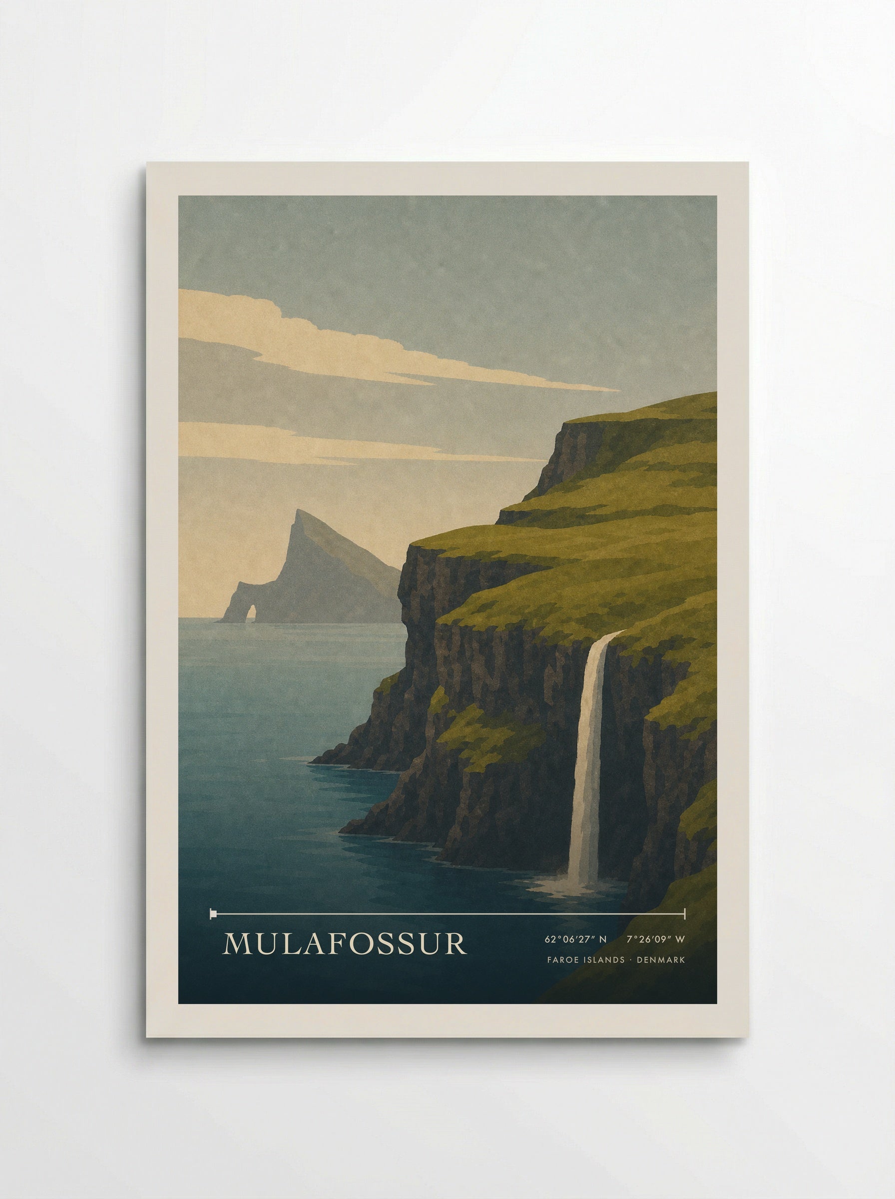 Mulafossur Travel Poster Artwork - Poster