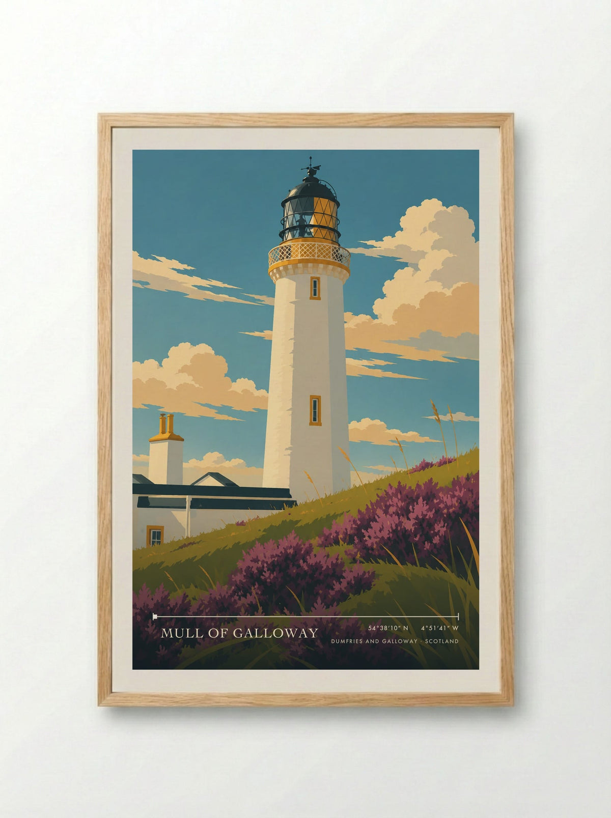 Mull of Galloway, Dumfries and Galloway | Travel Poster - Framed Print Wood