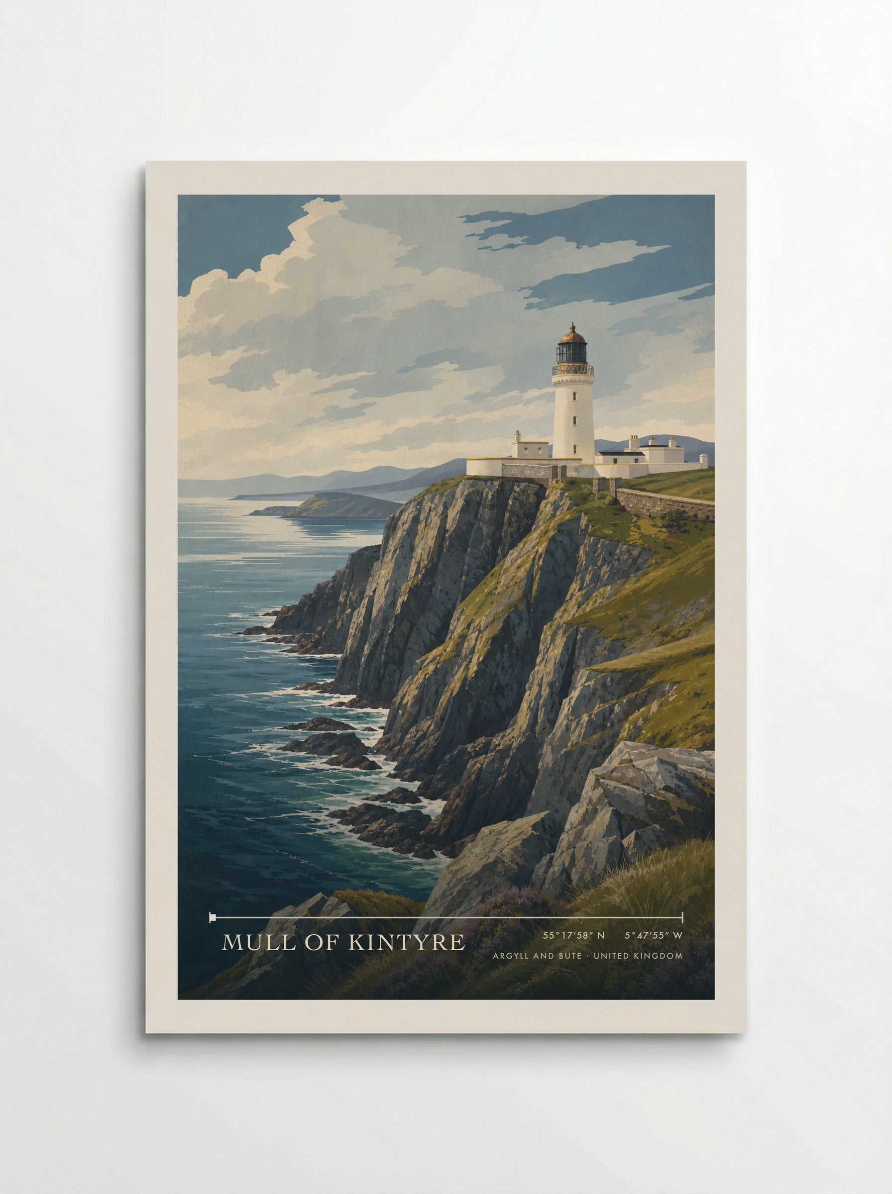 Mull of Kintyre Argyll and Bute United Kingdom Travel Poster - Poster