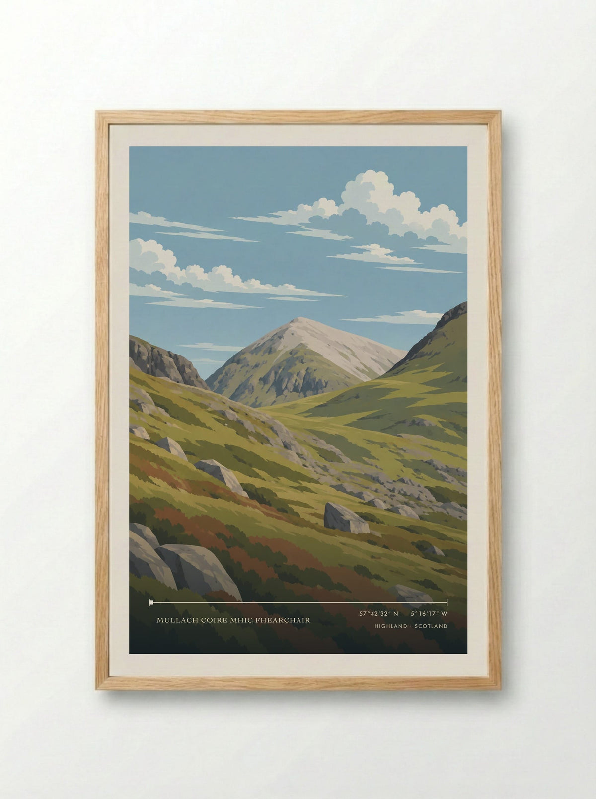 Mullach Coire Mhic Fhearchair, Highland | Travel Poster - Framed Print Wood