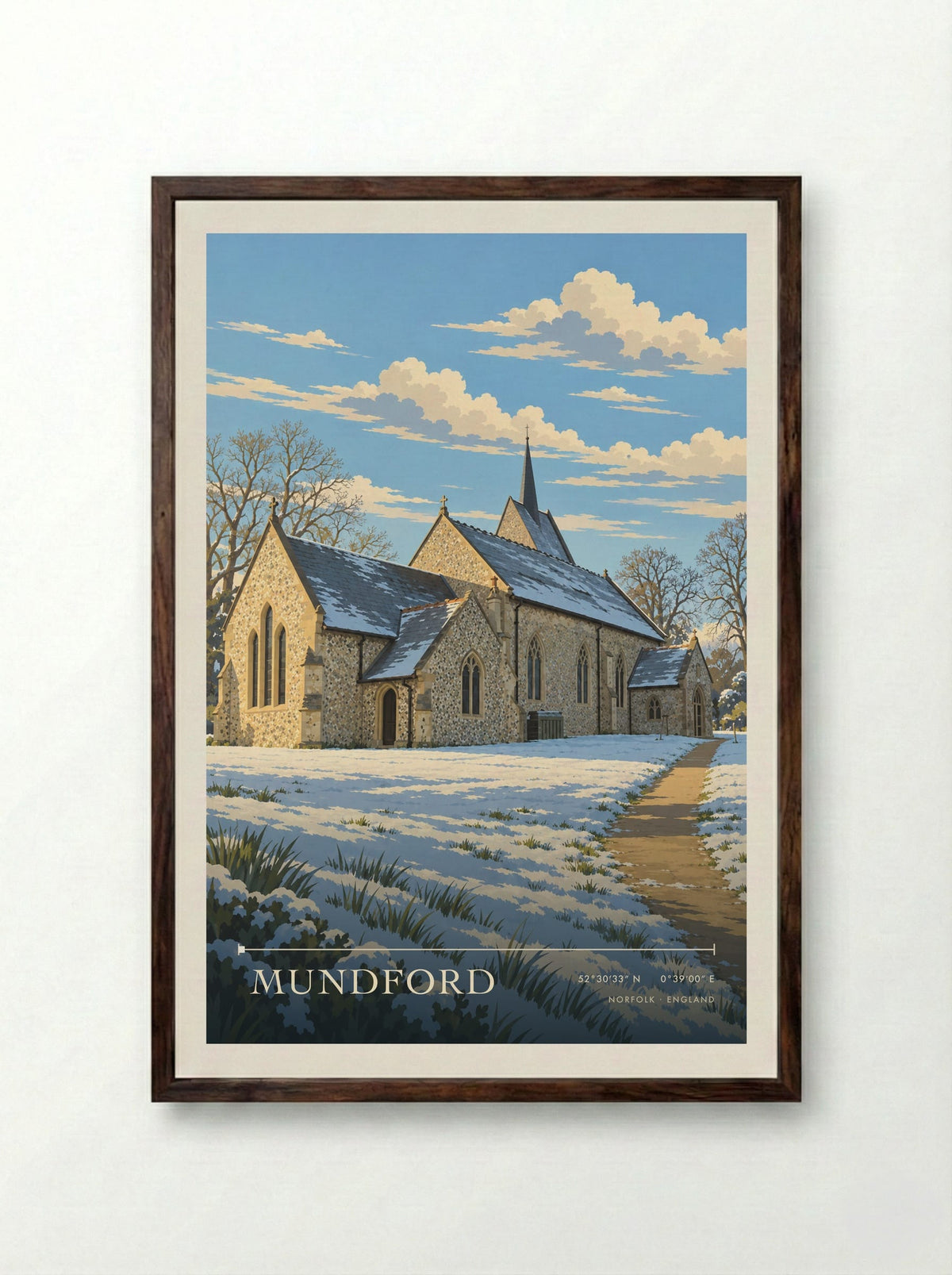 Mundford, Norfolk | Travel Poster - Framed Print Dark Wood
