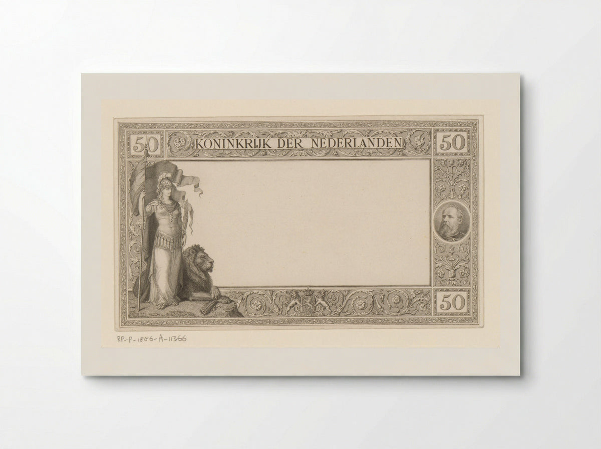 Muntbiljet van 50 gulden - Rudolf Stang - Poster