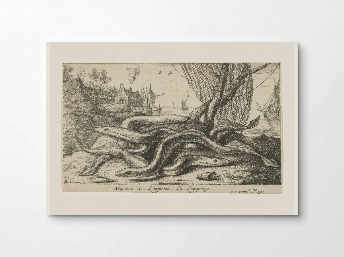 Muræna sive Lampetra (Lampreys on a Riverbank) - Albert Flamen - Poster