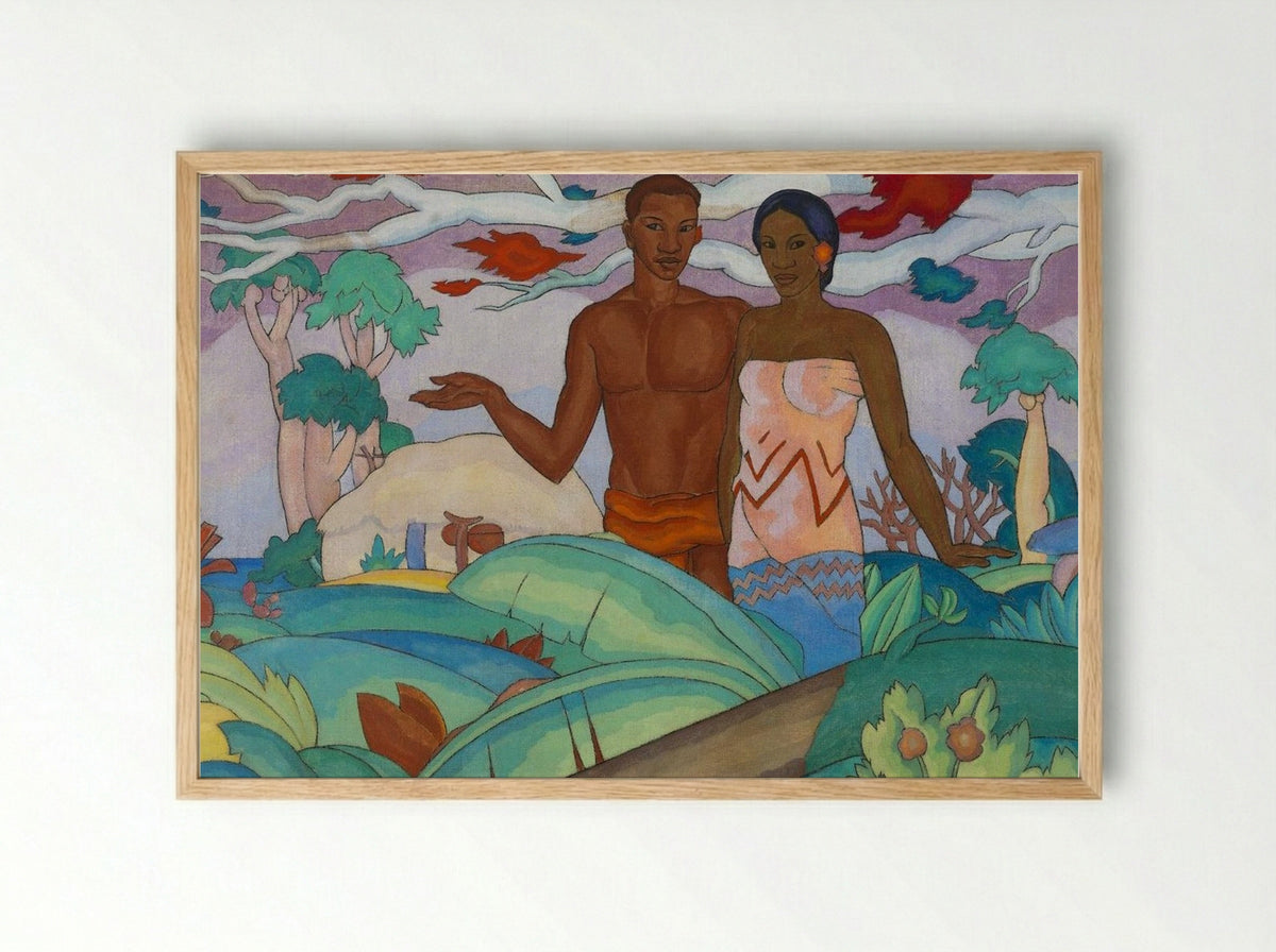 Mural (Figures in a Tropical Setting) - Arman Manookian - Framed Print Wood
