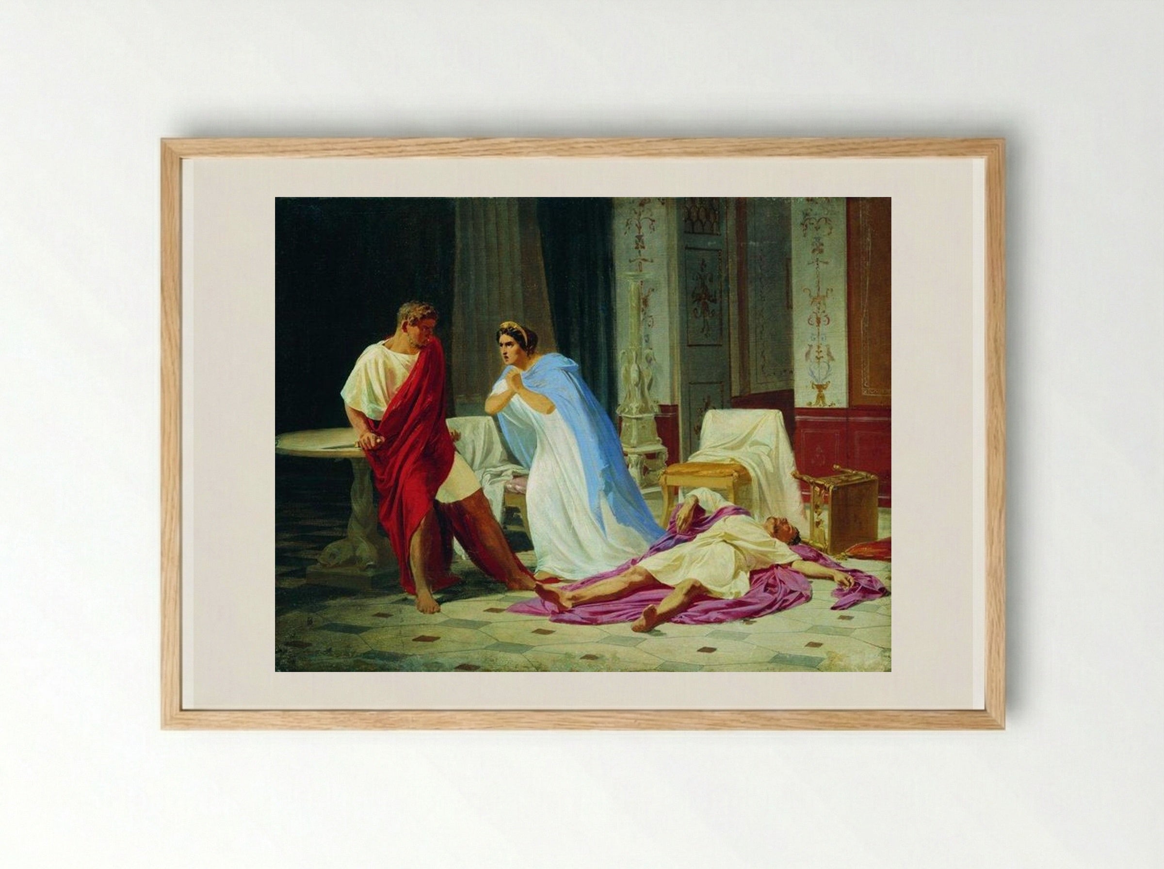 Murder Scene (Ancient Roman Interior) - Fyodor Bronnikov - Framed Print Wood