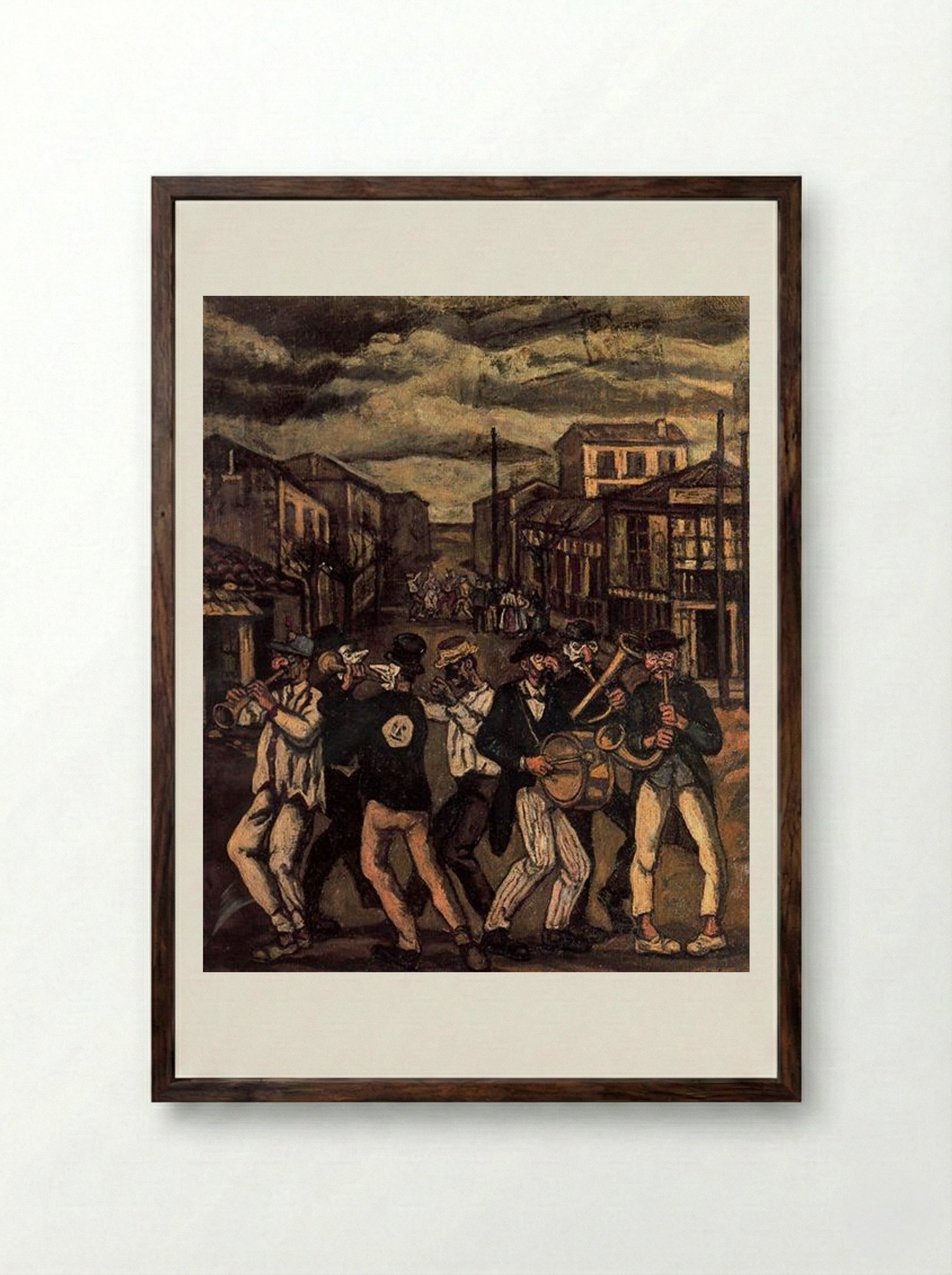 Murga en Cádiz - José Gutiérrez Solana - Framed Print Dark Wood