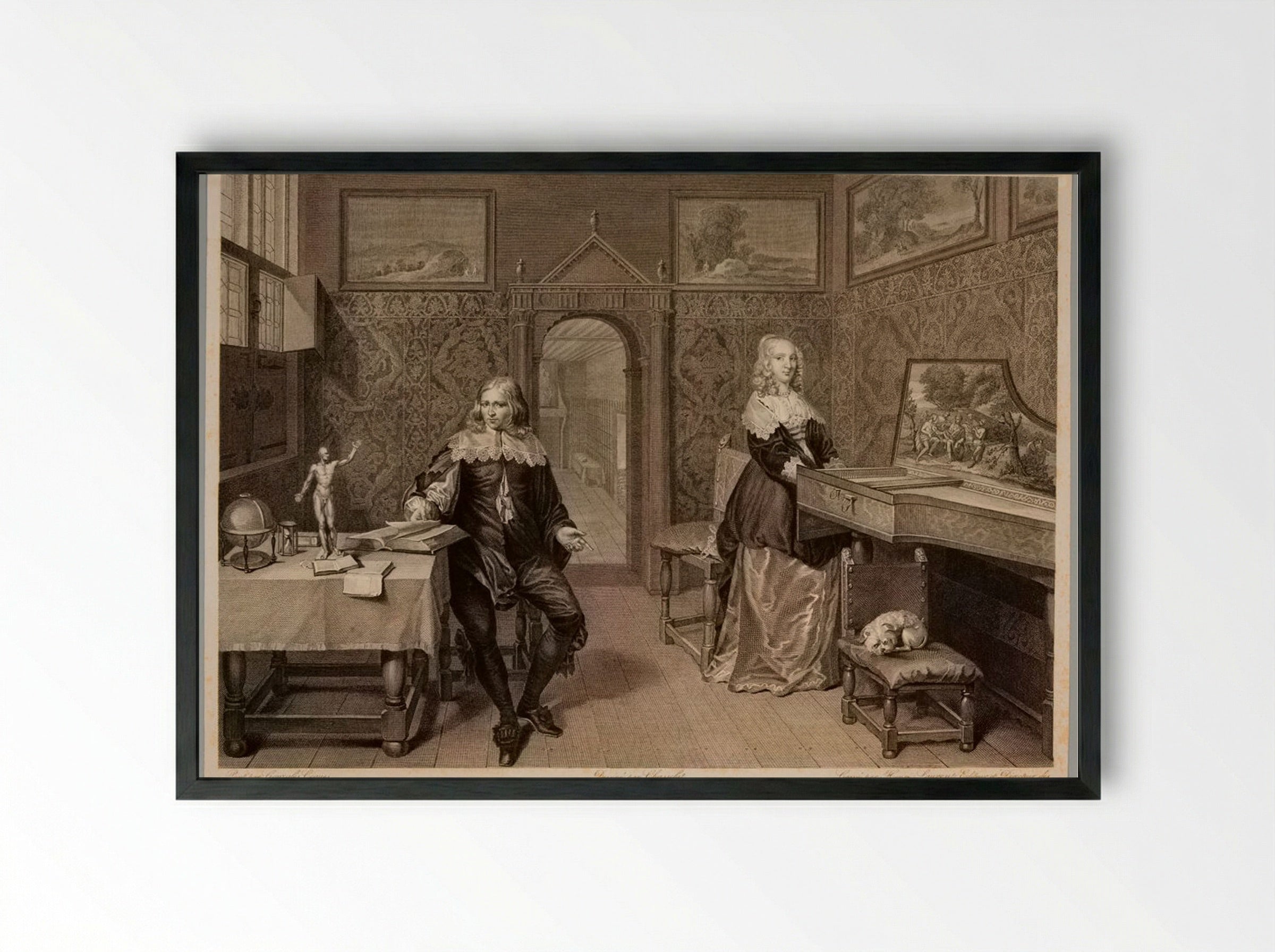 Music Lesson - Pierre Louis Henri Laurent - Framed Print Black