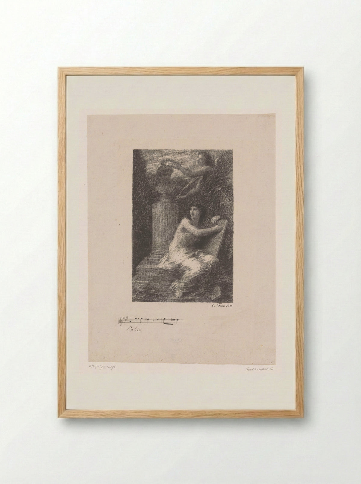 Music and Fame Honoring Hector Berlioz - Henri Fantin-Latour - Framed Print Wood