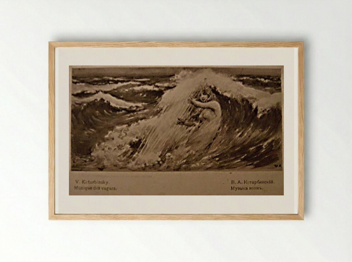 Music of Waves - Wilhelm Kotarbinski - Framed Print Wood