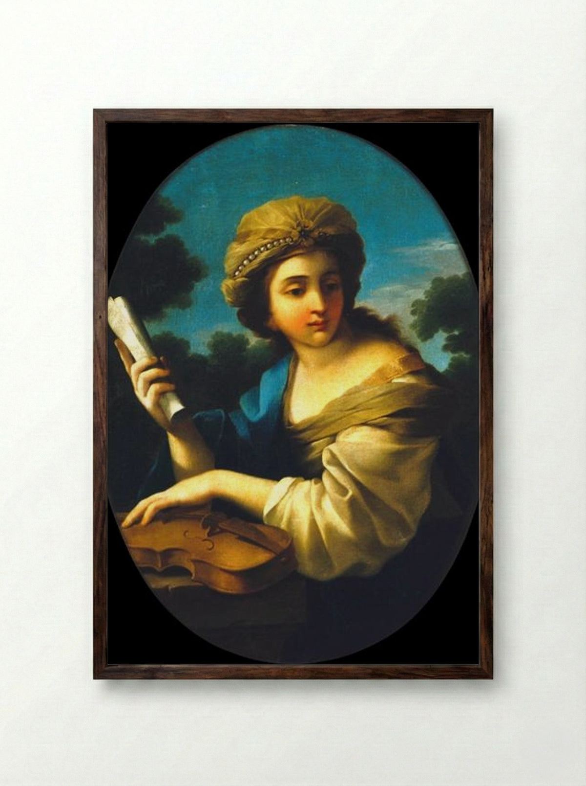 Music's Allegory - Vieira Portuense - Framed Print Dark Wood