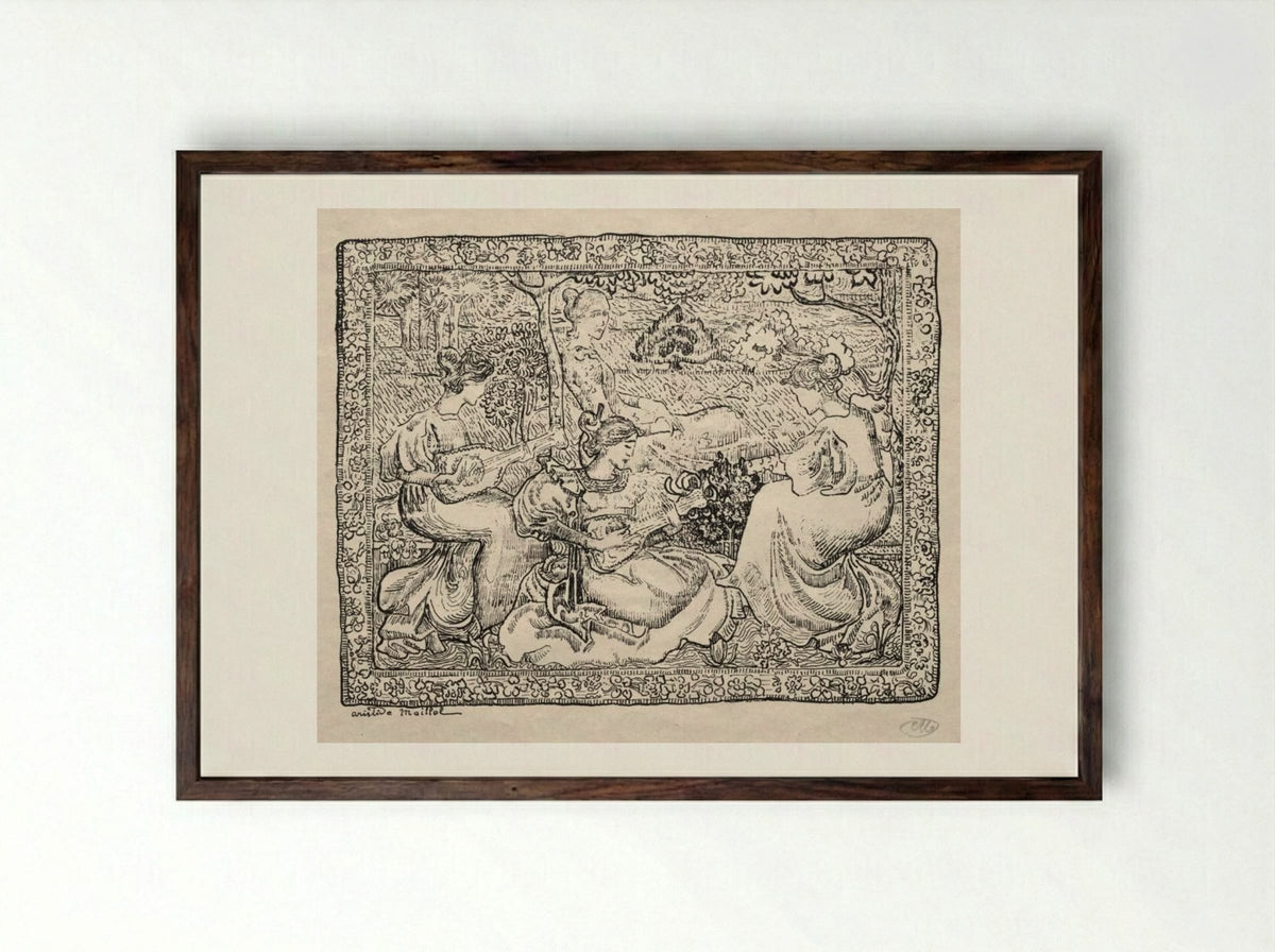 Music - Aristide Maillol - Framed Print Dark Wood