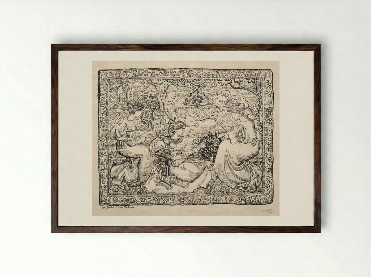 Music - Aristide Maillol - Framed Print Dark Wood