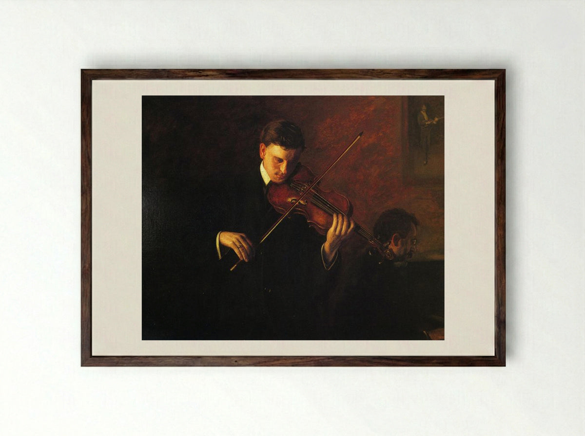 Music - Thomas Eakins - Framed Print Dark Wood