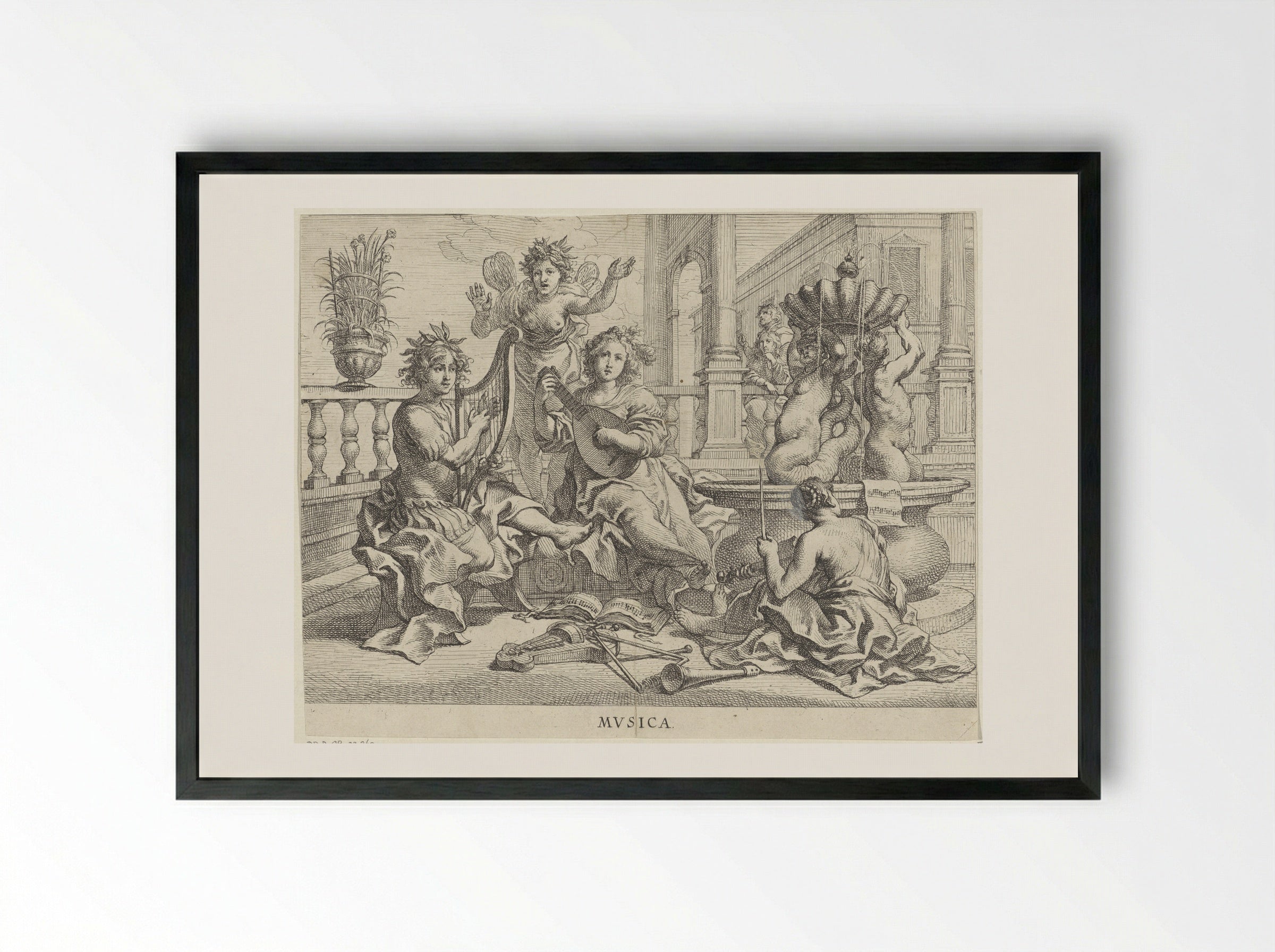 Musica - Cornelis Schut (I) - Framed Print Black
