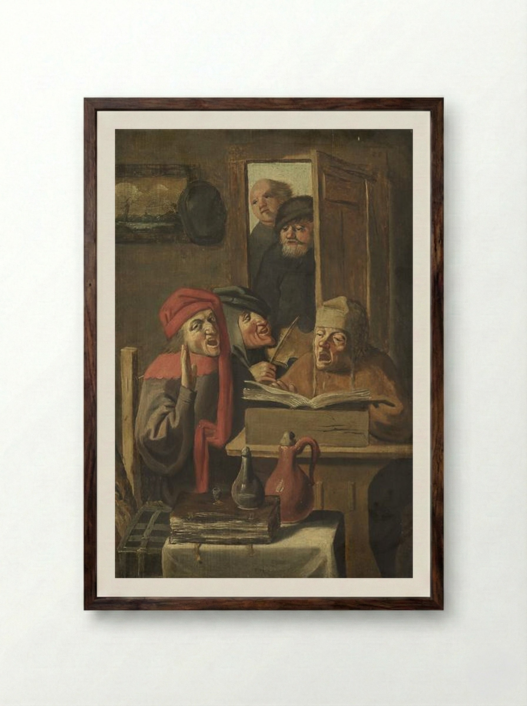 Musical Company - Adriaen Brouwer - Framed Print Dark Wood