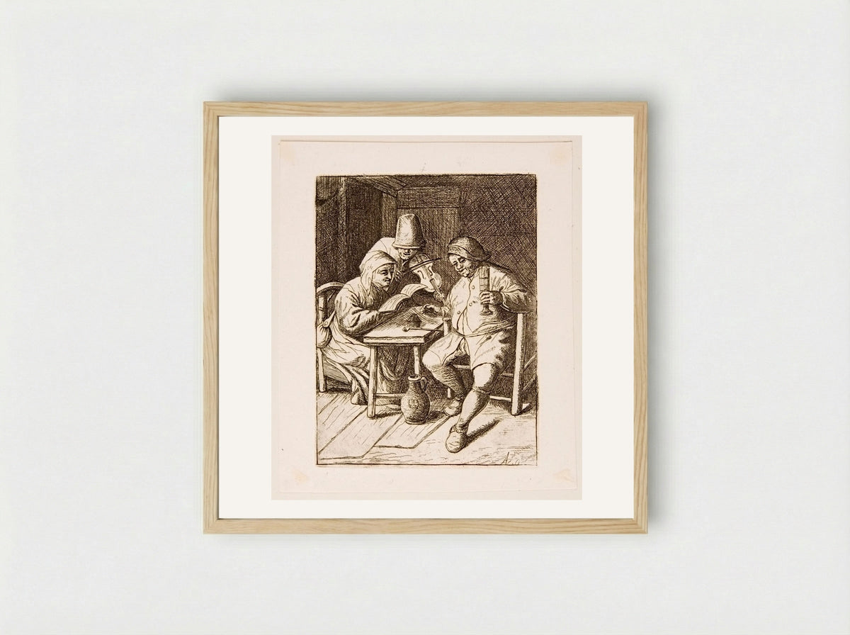 Musical Peasants - David Deuchar - Framed Print Wood