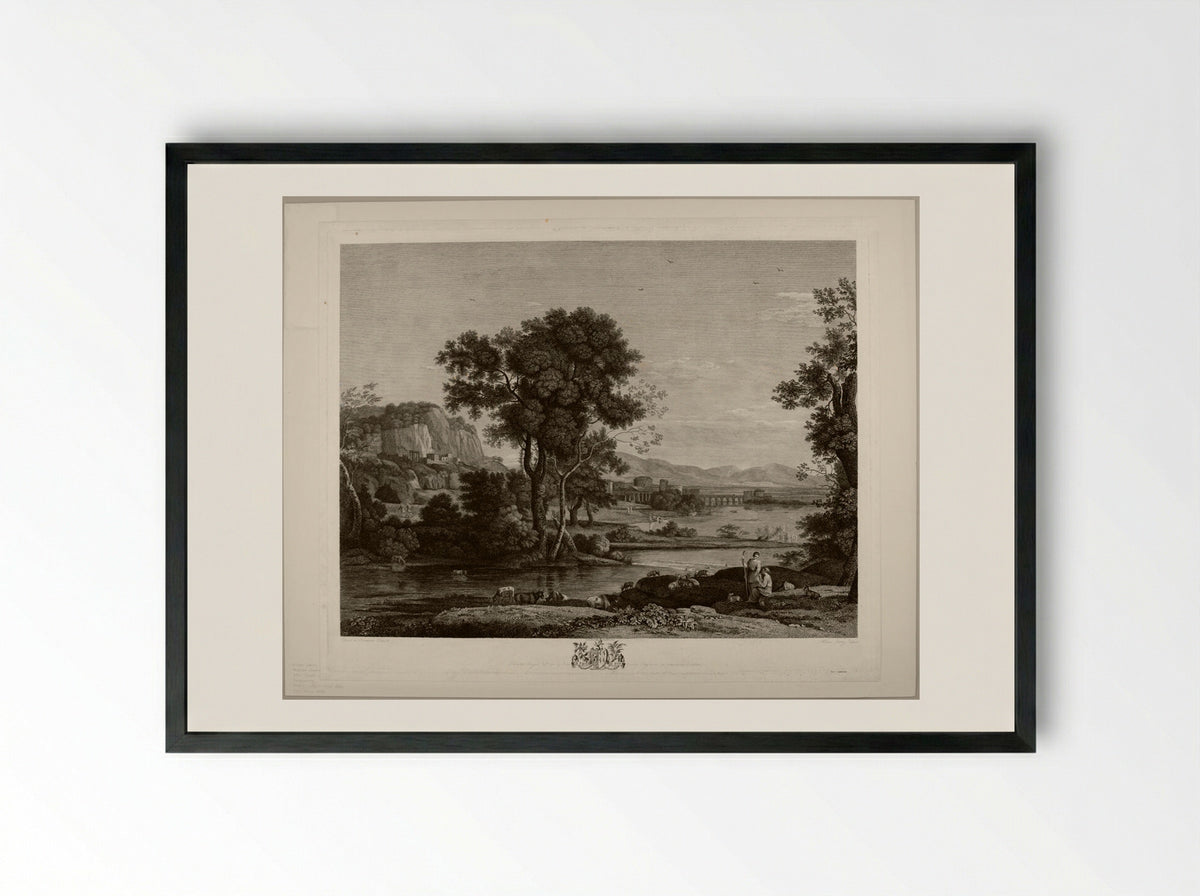 Musical Shepherdess - Wilson Lowry - Framed Print Black
